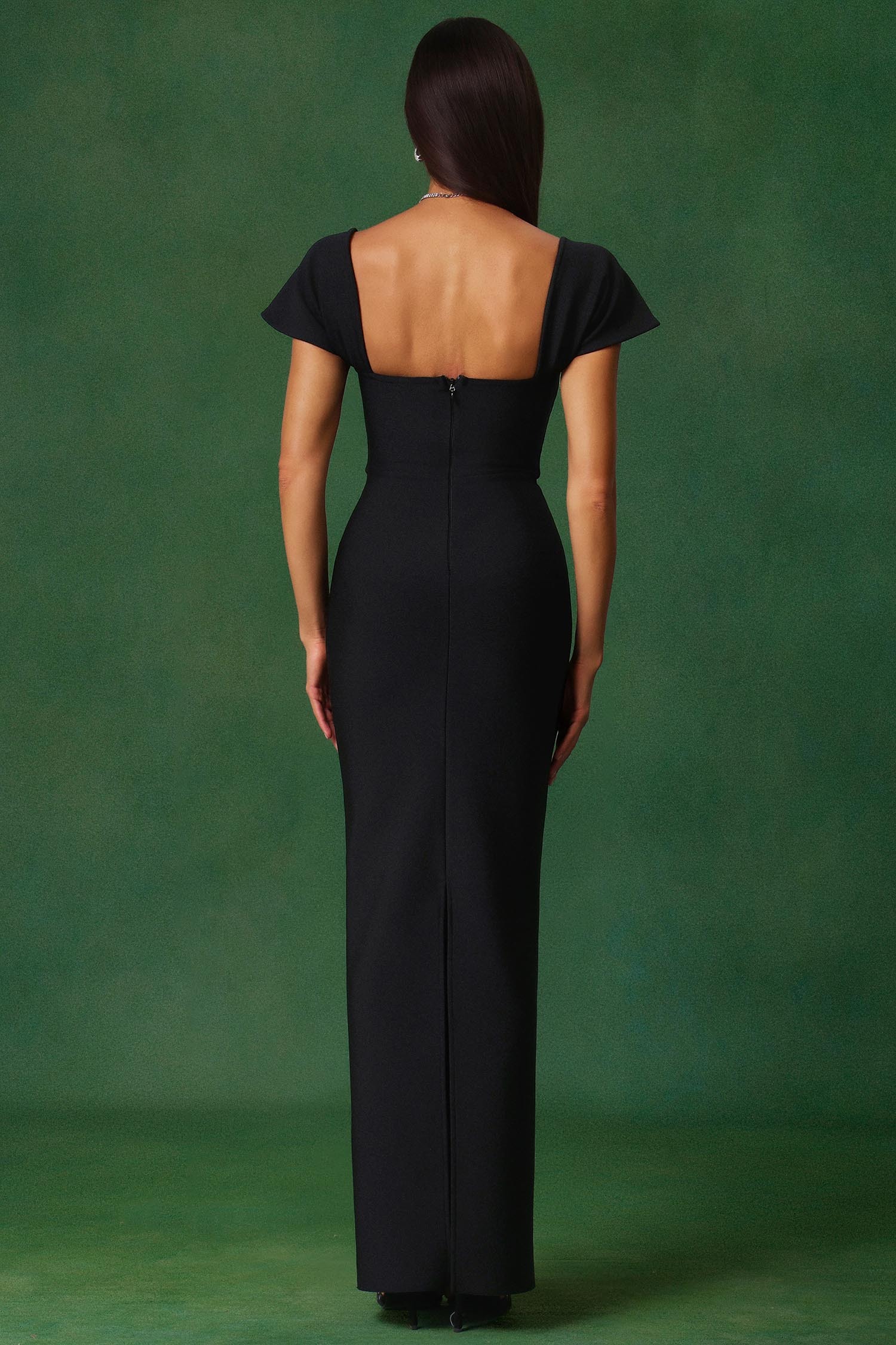 Romelle Short Sleeve Diamond Bandage Maxi Dress