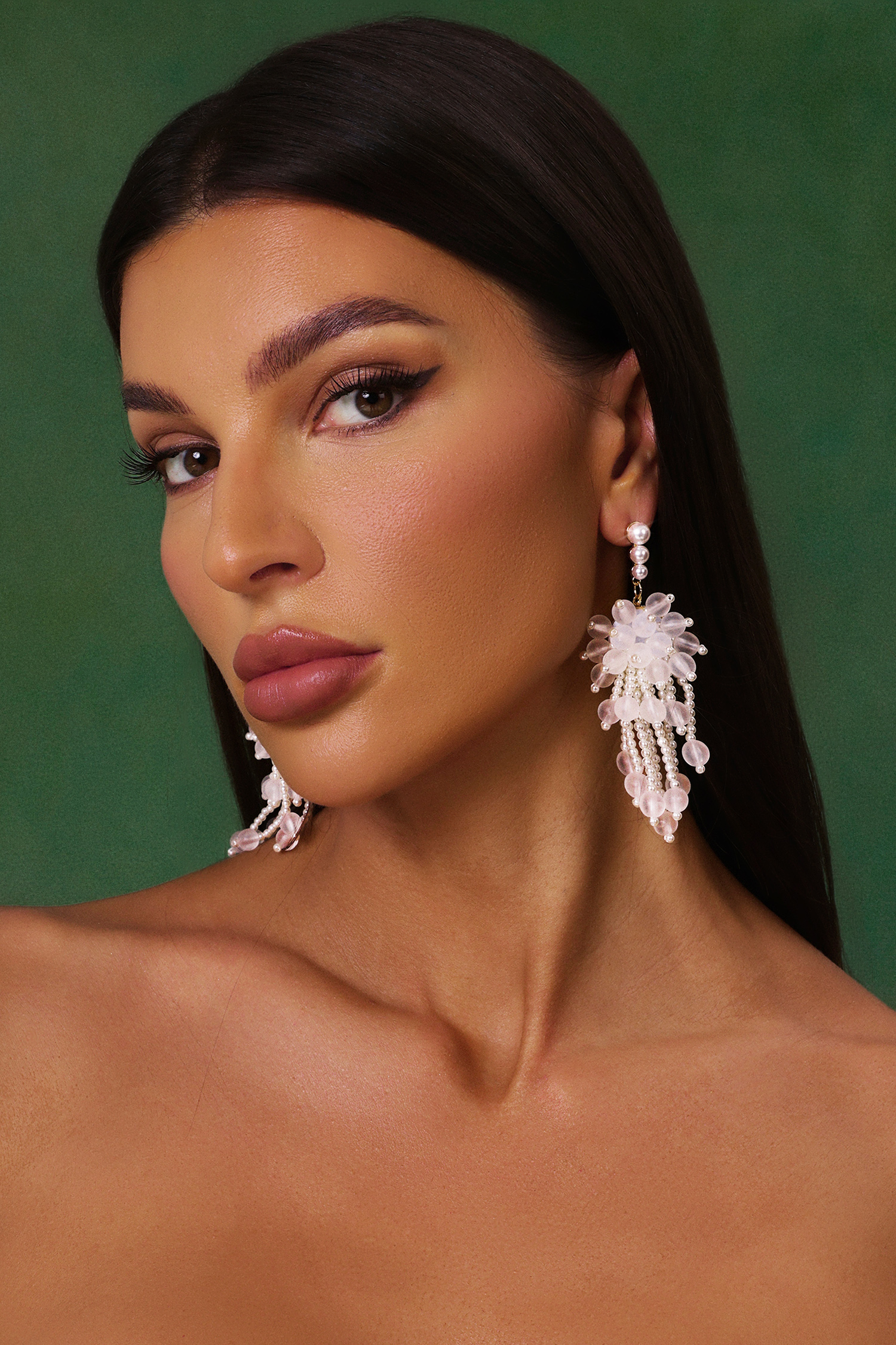Suku Tassels Flowers Pearl Earrings