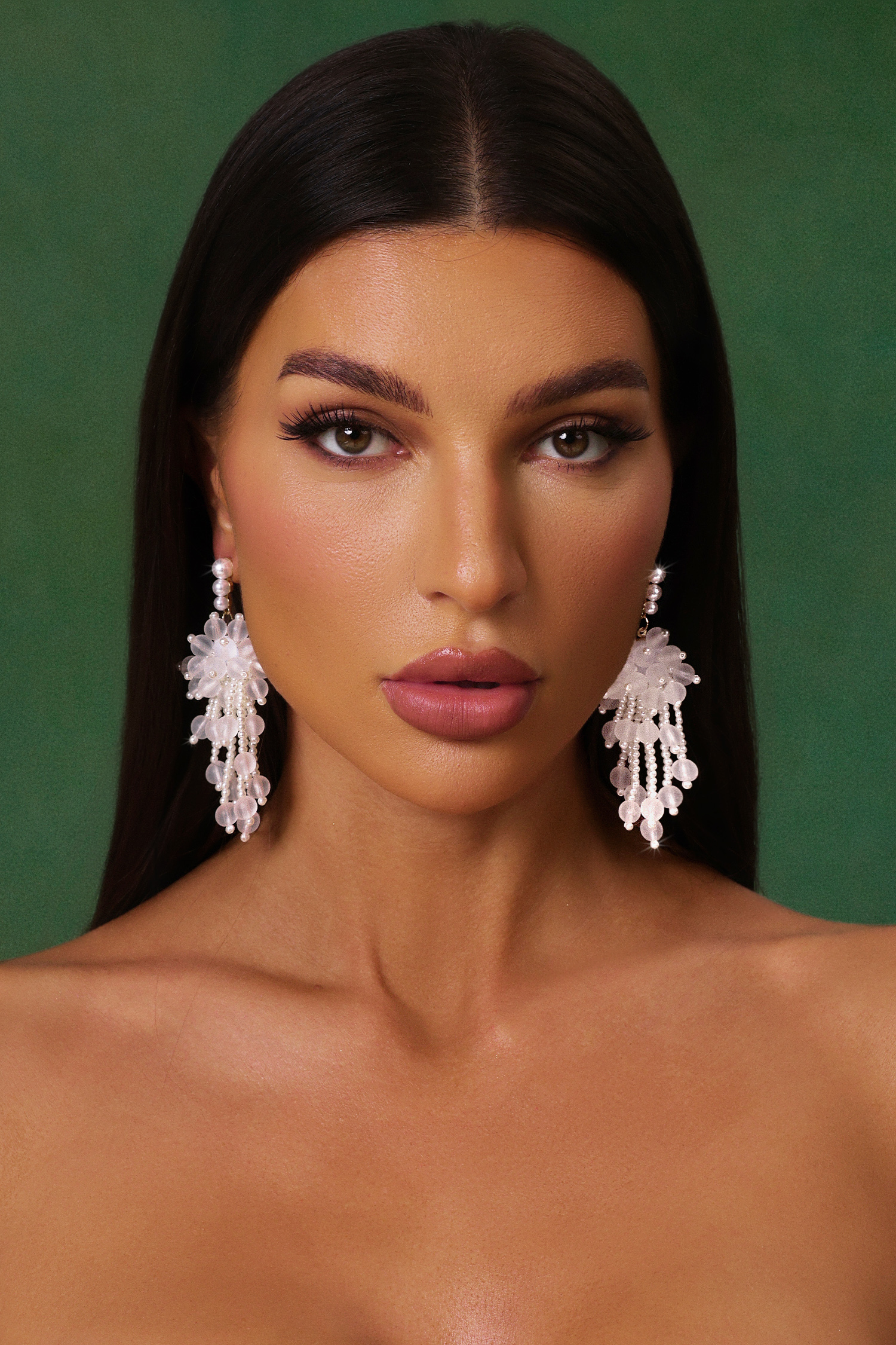 Suku Tassels Flowers Pearl Earrings