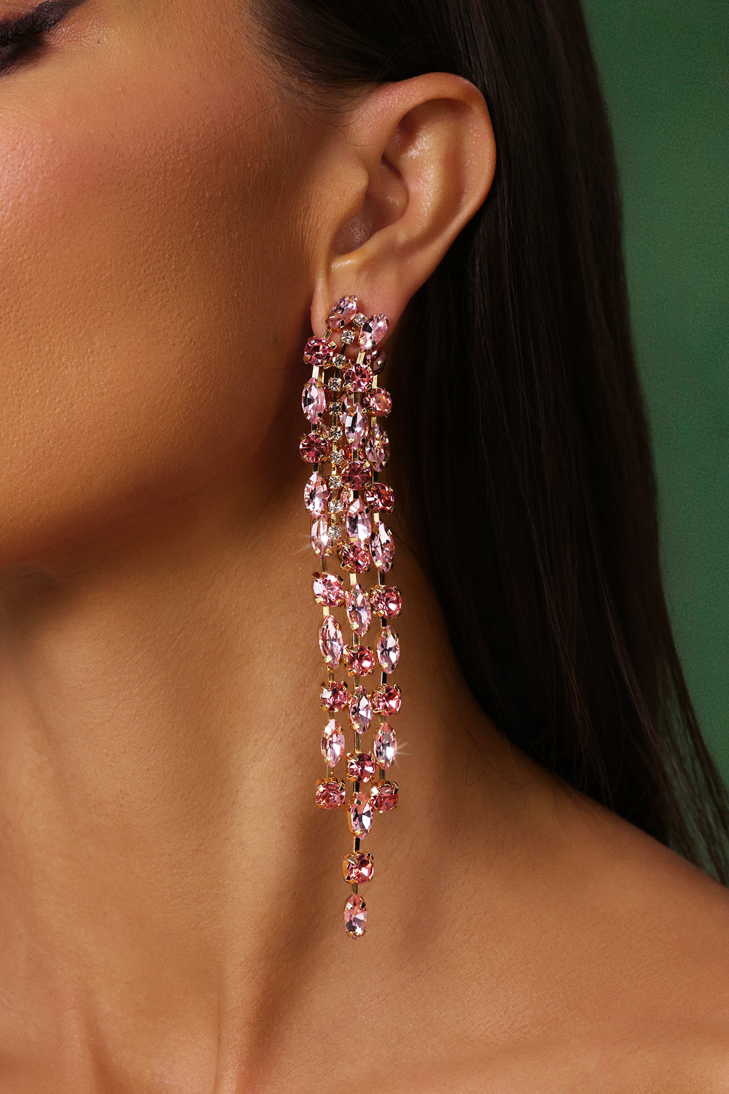 Kiwis Diamond Tassels Earrings