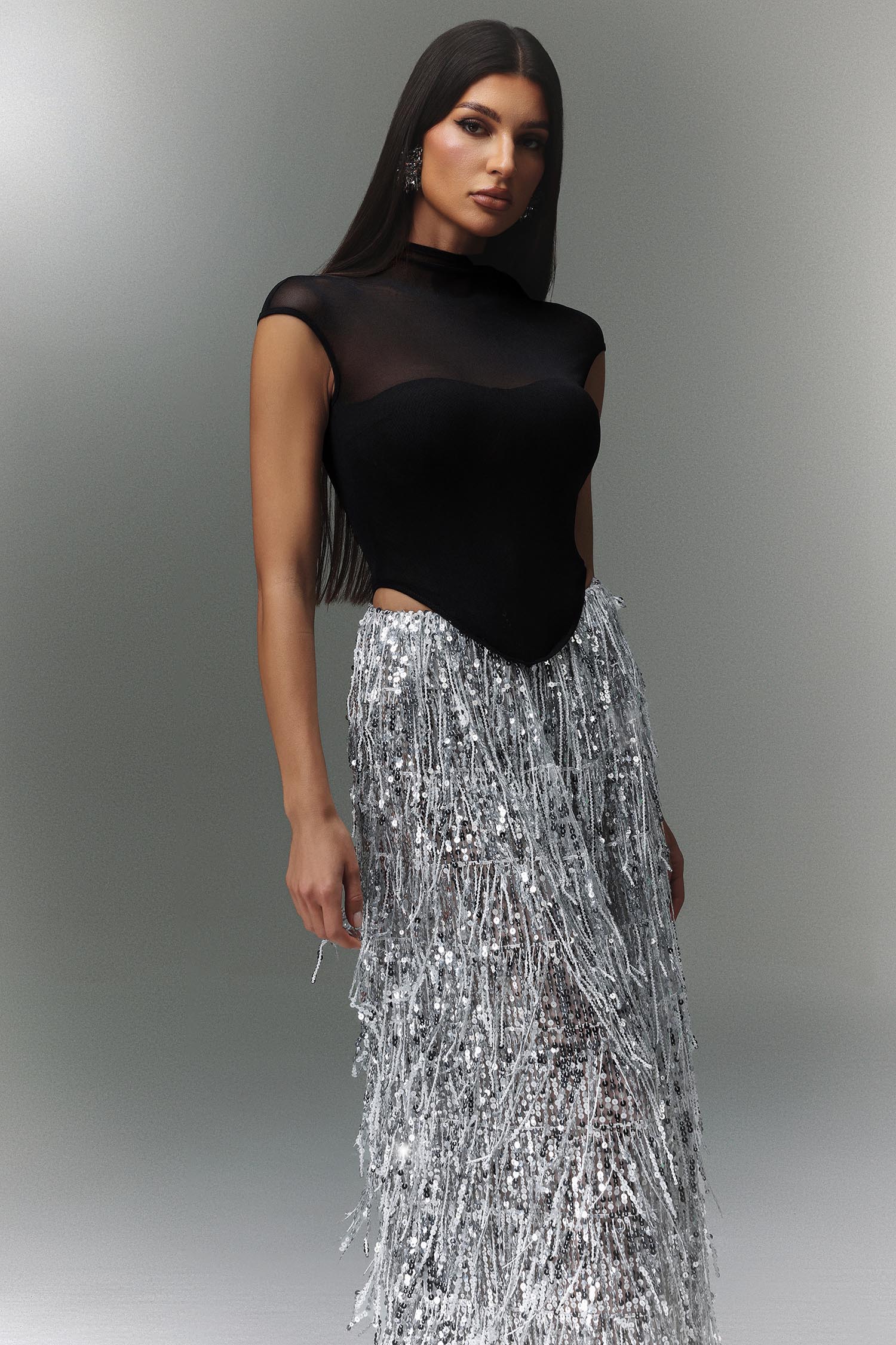 Felicity Short Sleeve Wafer Tassels Maxi Two-Piece Set