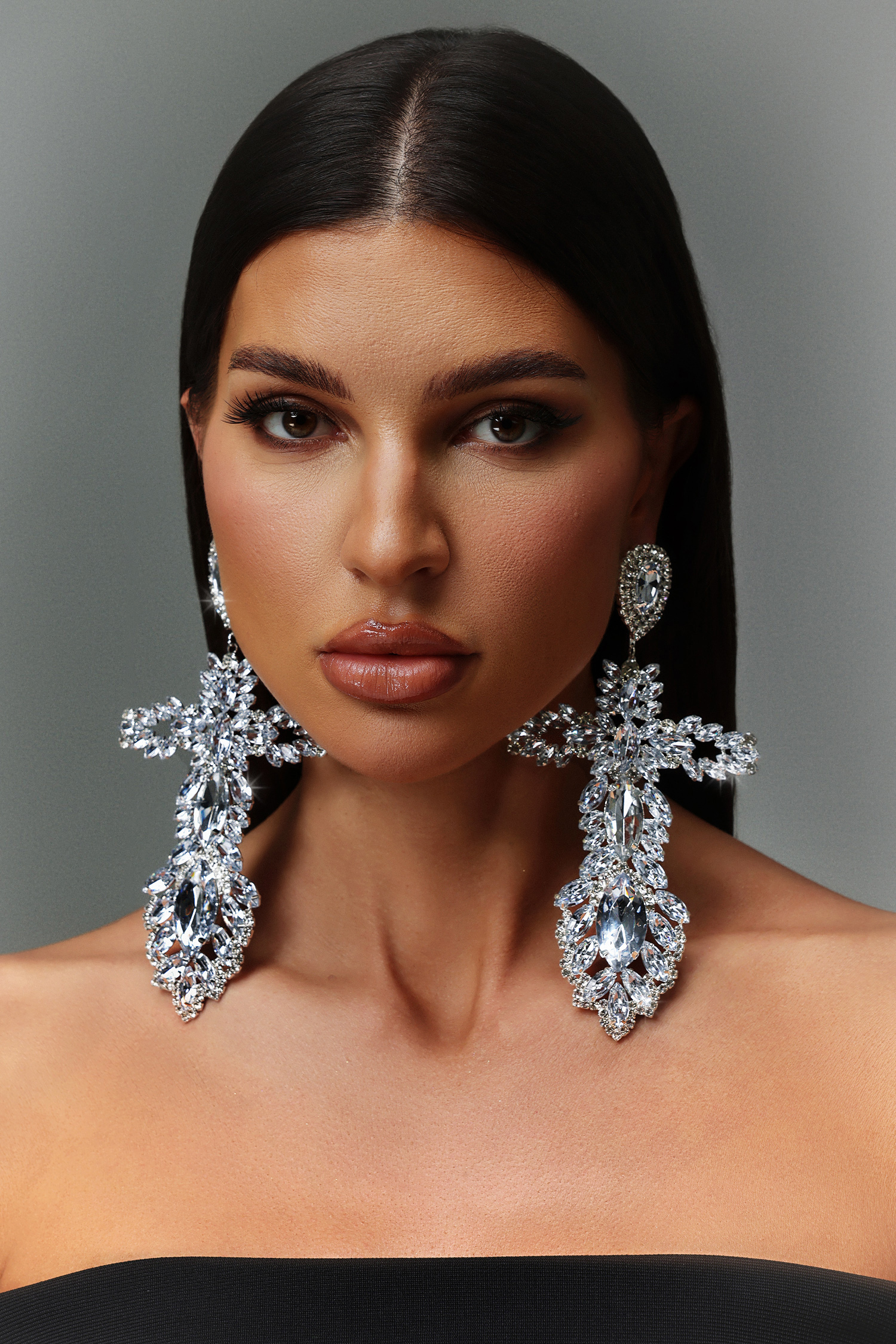 Kianala Diamond Cross Maxi Earrings