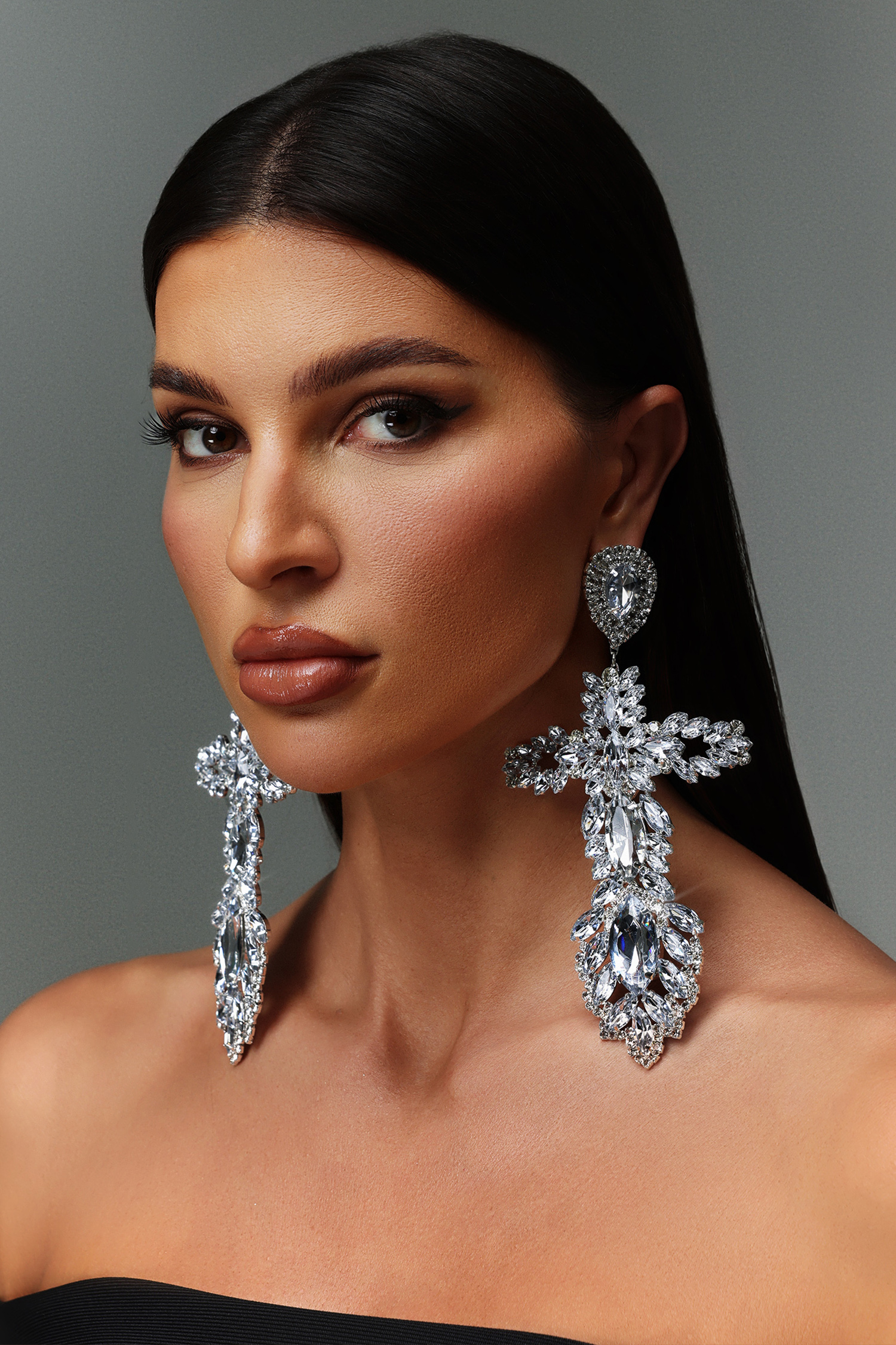 Kianala Diamond Cross Maxi Earrings