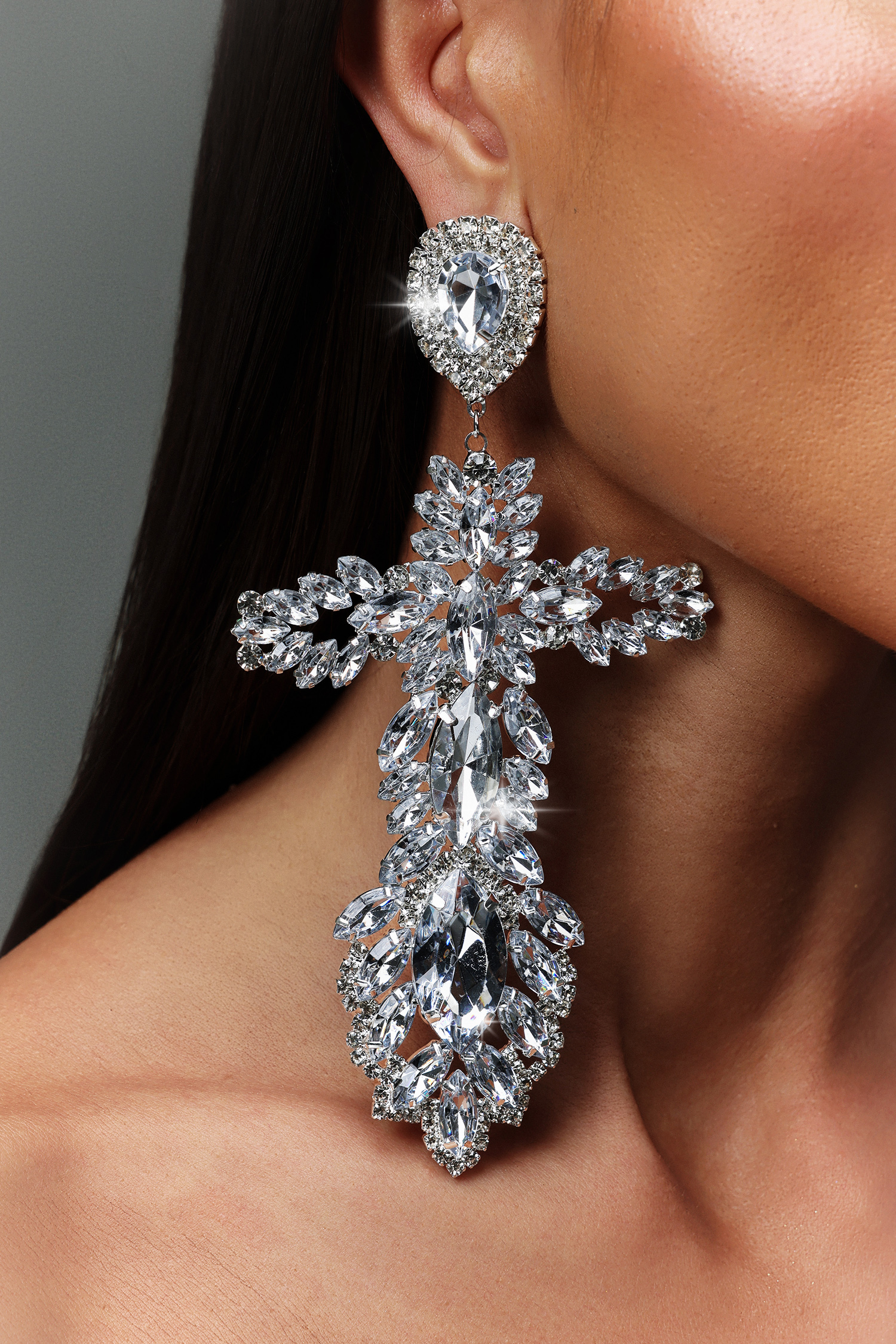 Kianala Diamond Cross Maxi Earrings