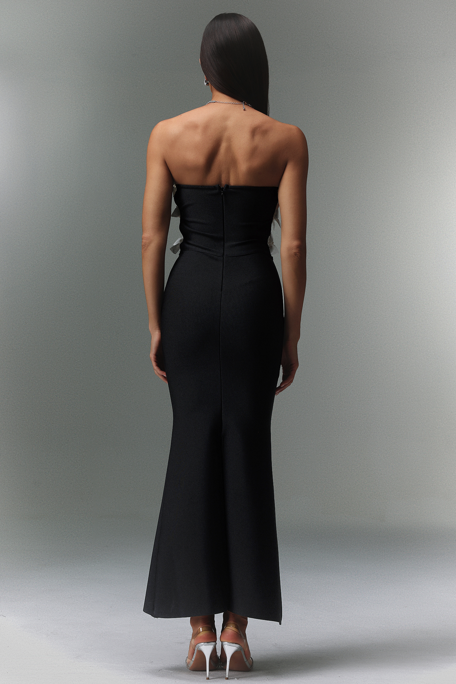 Werza Sleeveless Bow Fishtail Bandage Maxi Dress