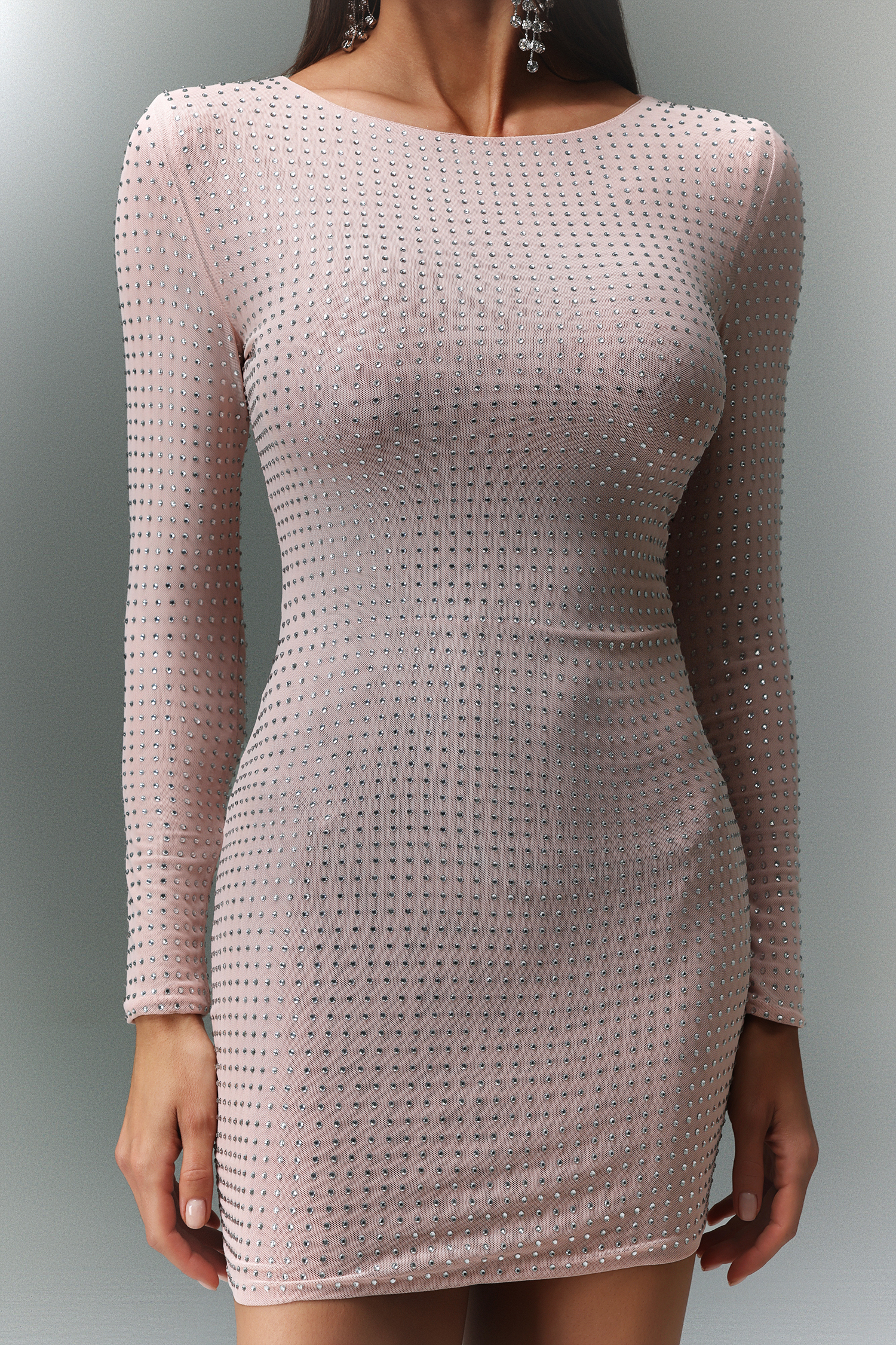 Yarera Round Neck Diamond Mini Dress