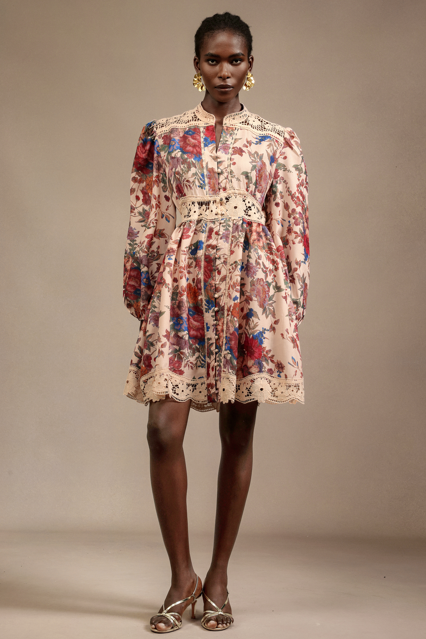 Gala Long Sleeves Floral Printed Mini Dress