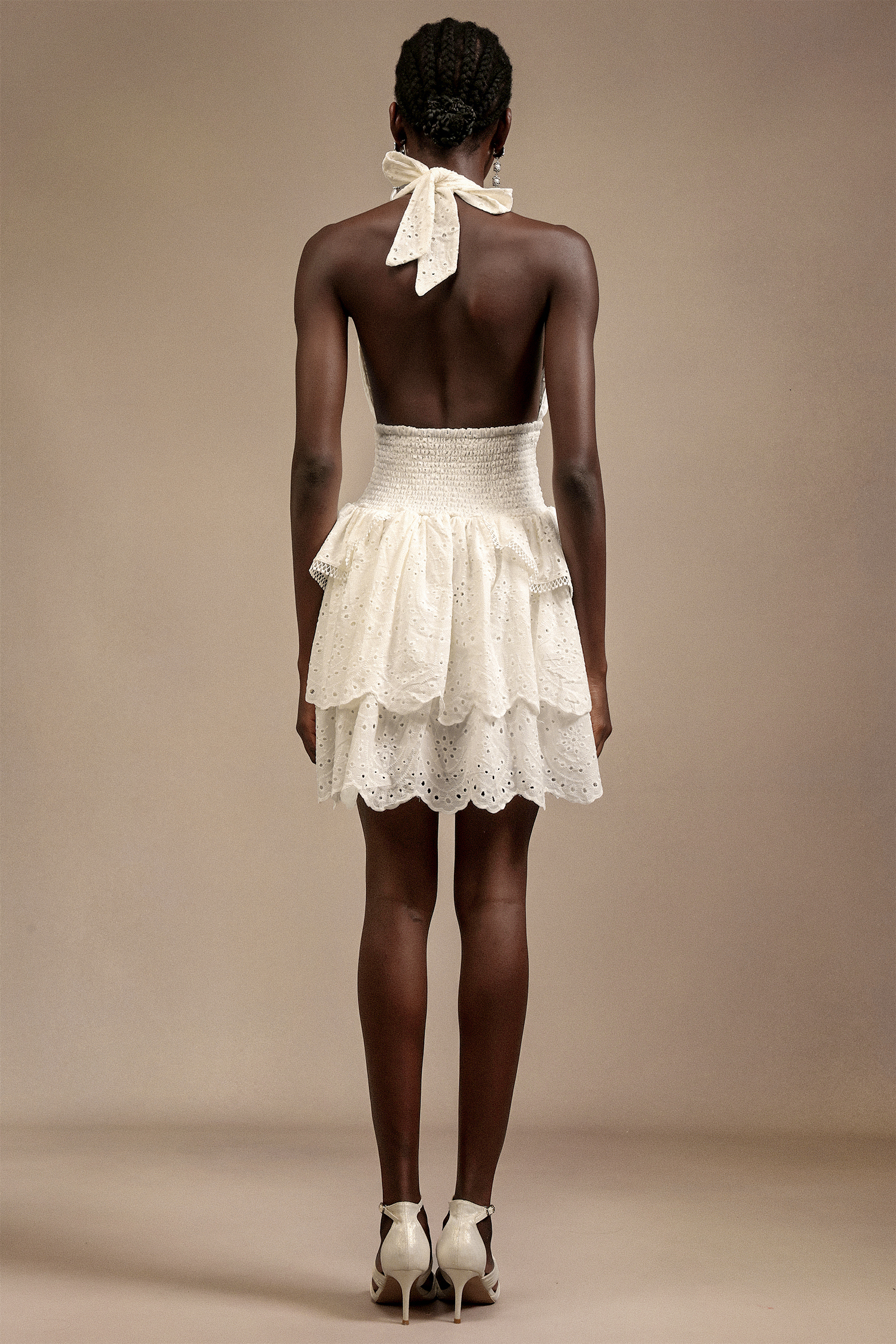 Jilly V-Neck Sleeveless Lace Mini Dress