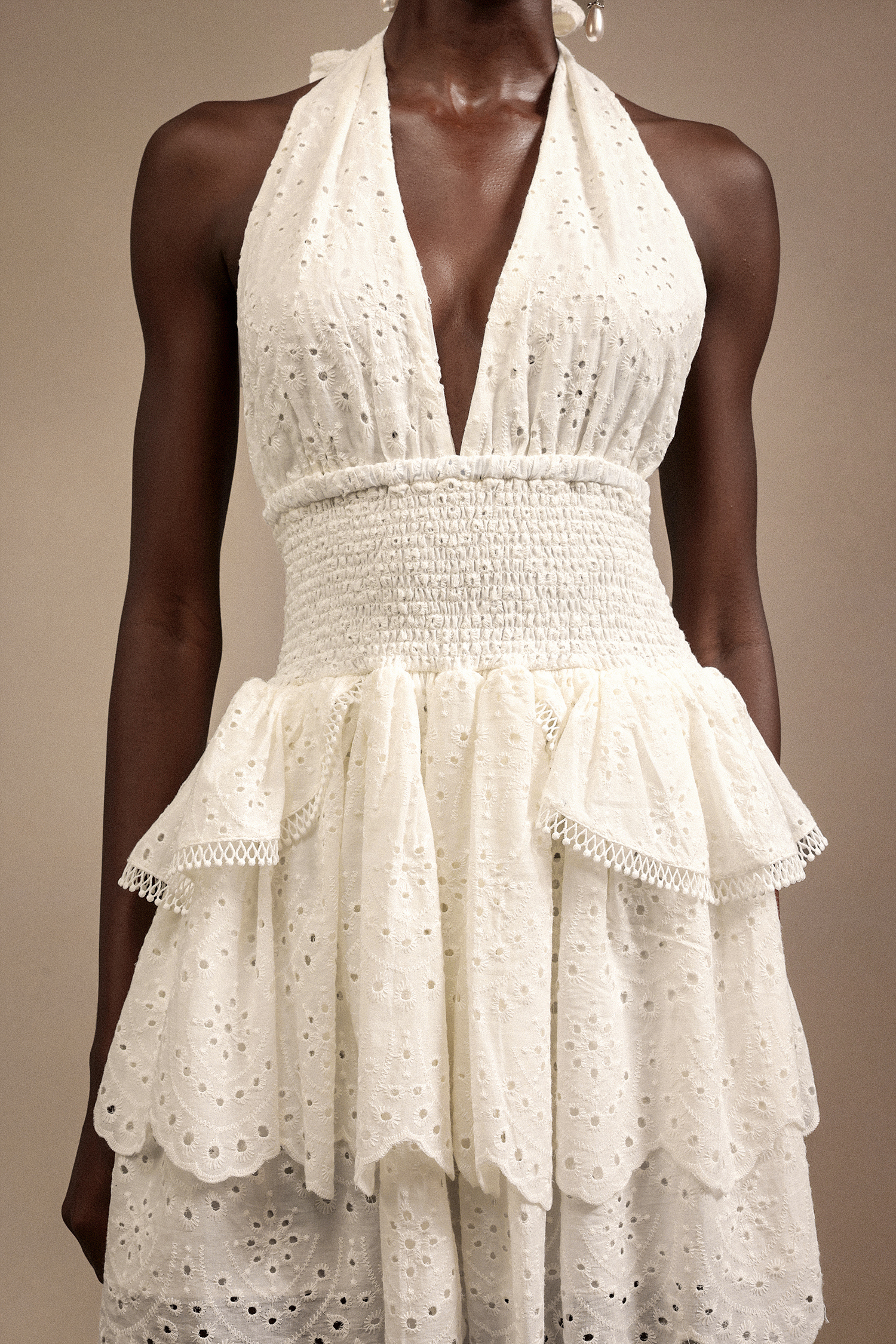 Jilly V-Neck Sleeveless Lace Mini Dress