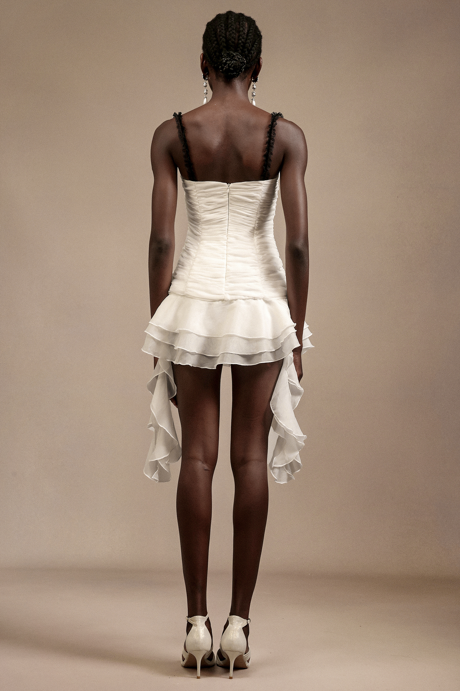 Sabryn Halter Layered Streamer Midi Dress