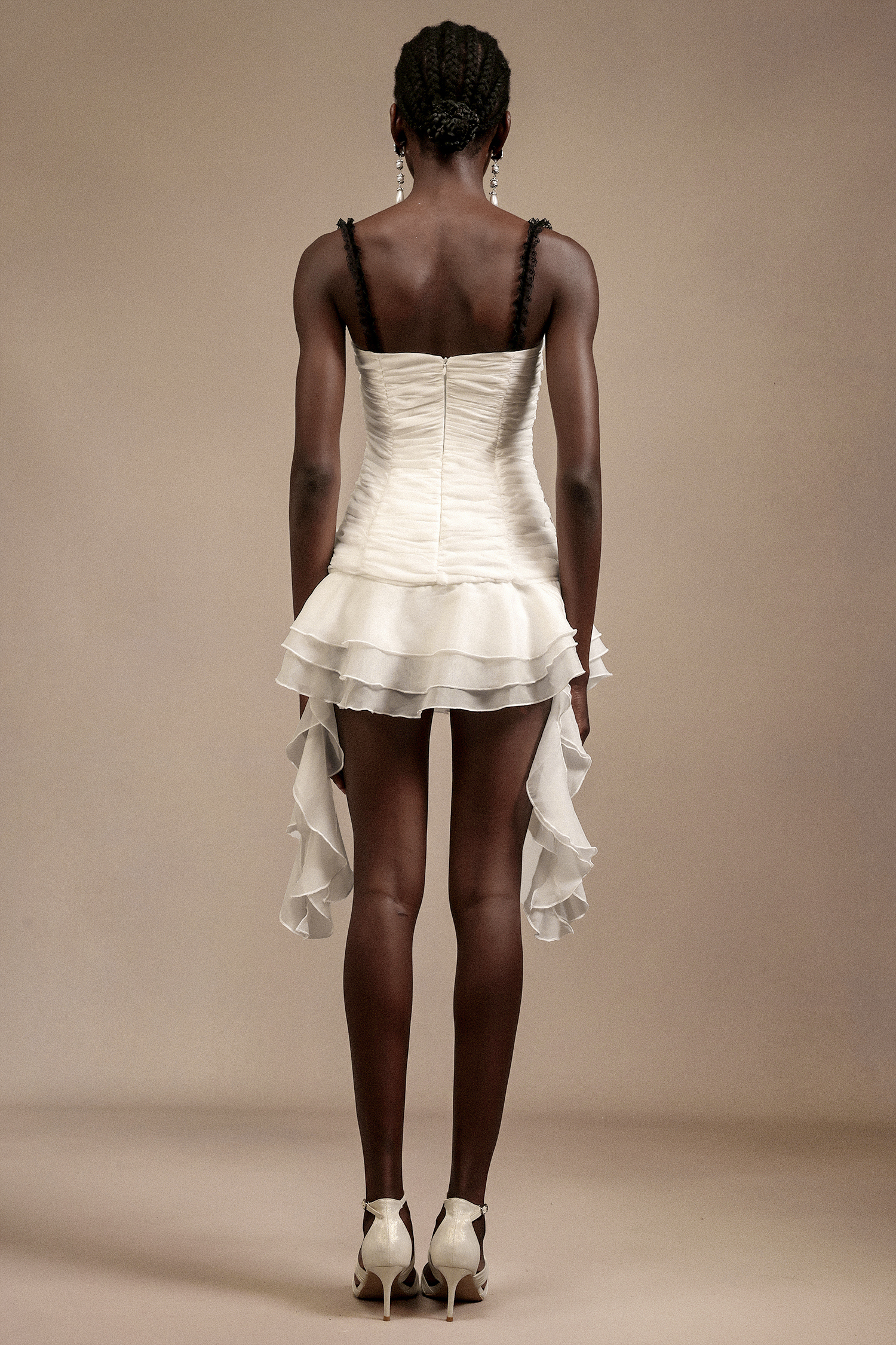 Sabryn Halter Layered Streamer Midi Dress