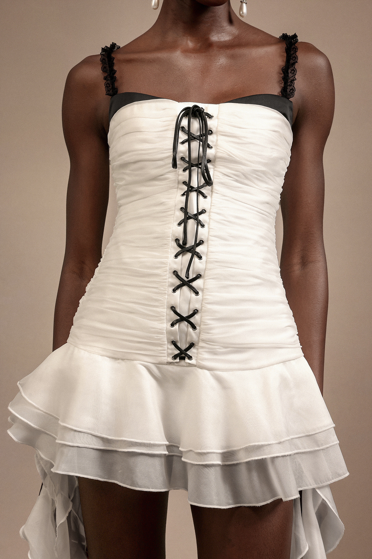 Sabryn Halter Layered Streamer Midi Dress