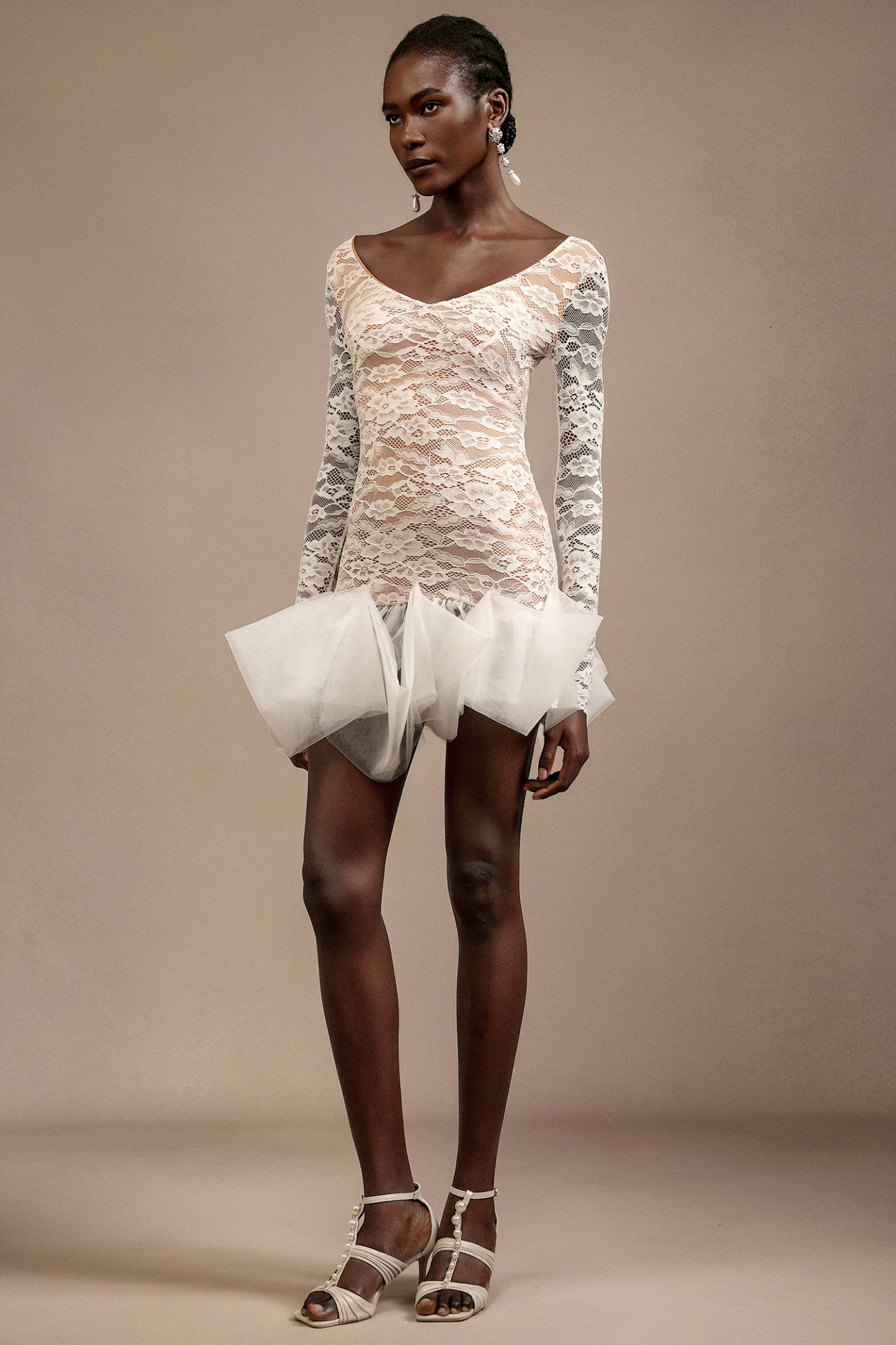 Eweny V-Neck Long Sleeves Mini Dress