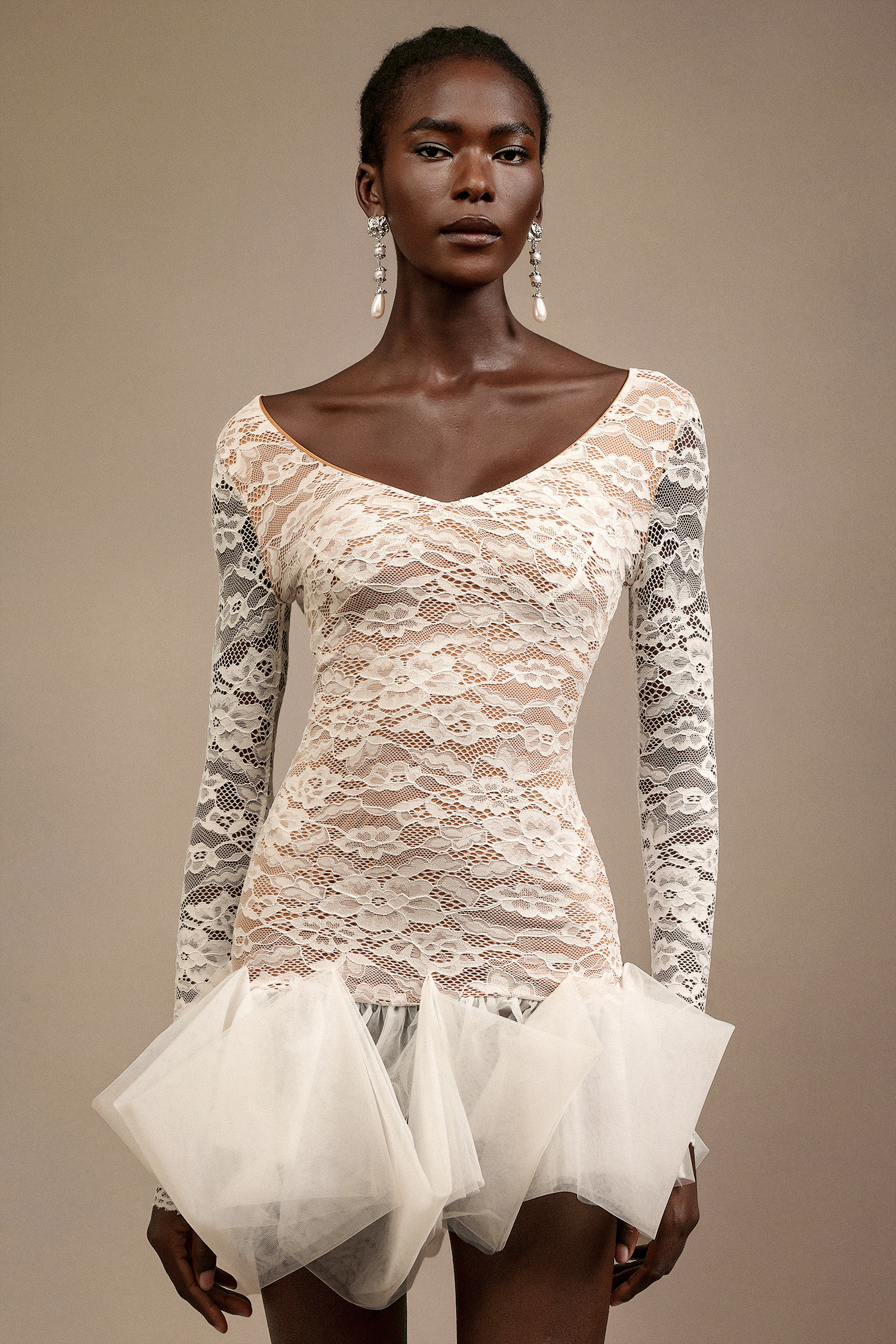 Eweny V-Neck Long Sleeves Mini Dress