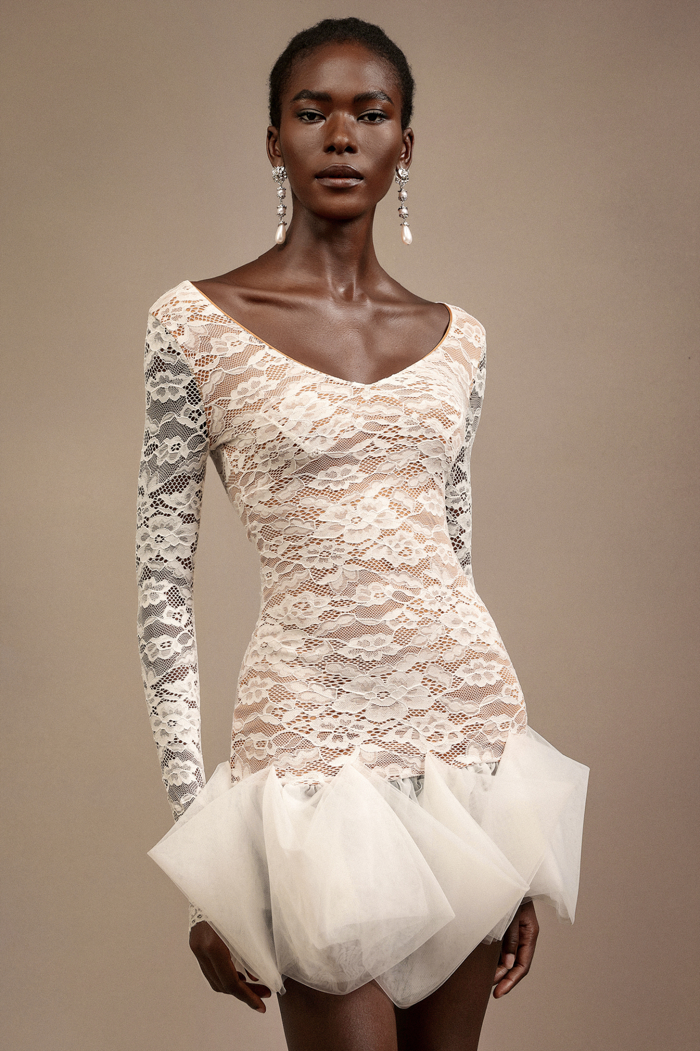 Eweny V-Neck Long Sleeves Mini Dress