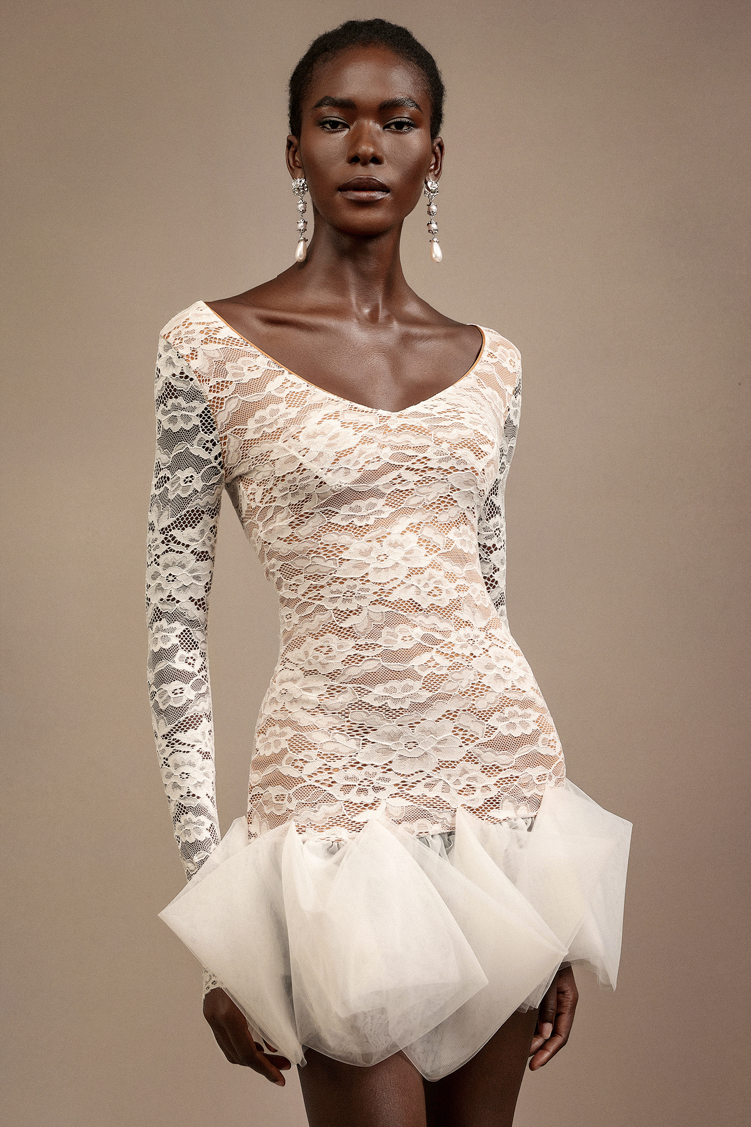 Eweny V-Neck Long Sleeves Mini Dress