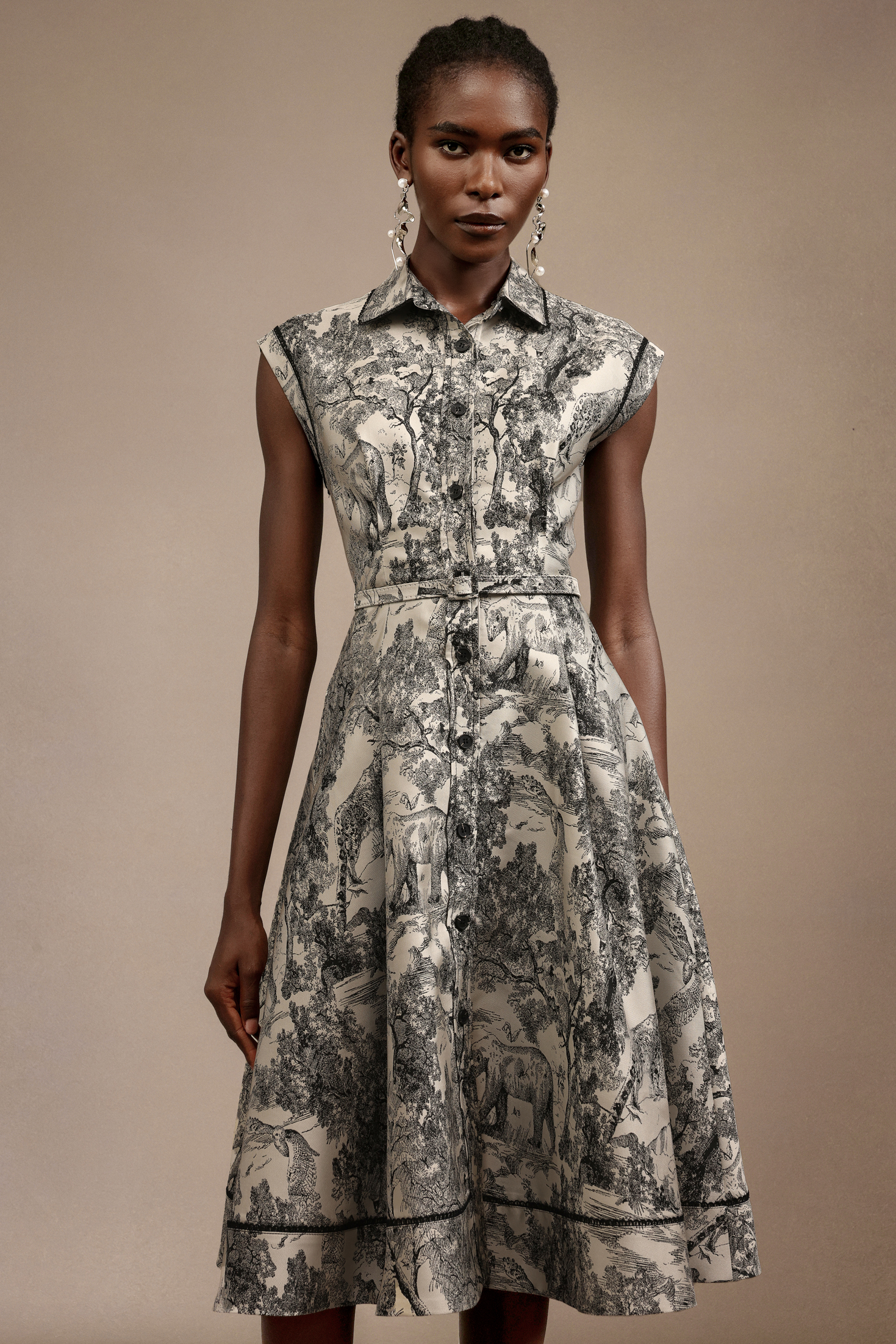 Gema Sleeveless Jacquard Midi Dress
