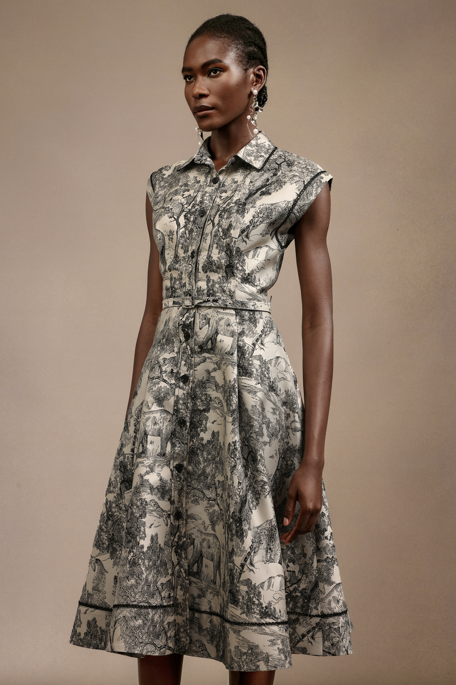 Gema Sleeveless Jacquard Midi Dress