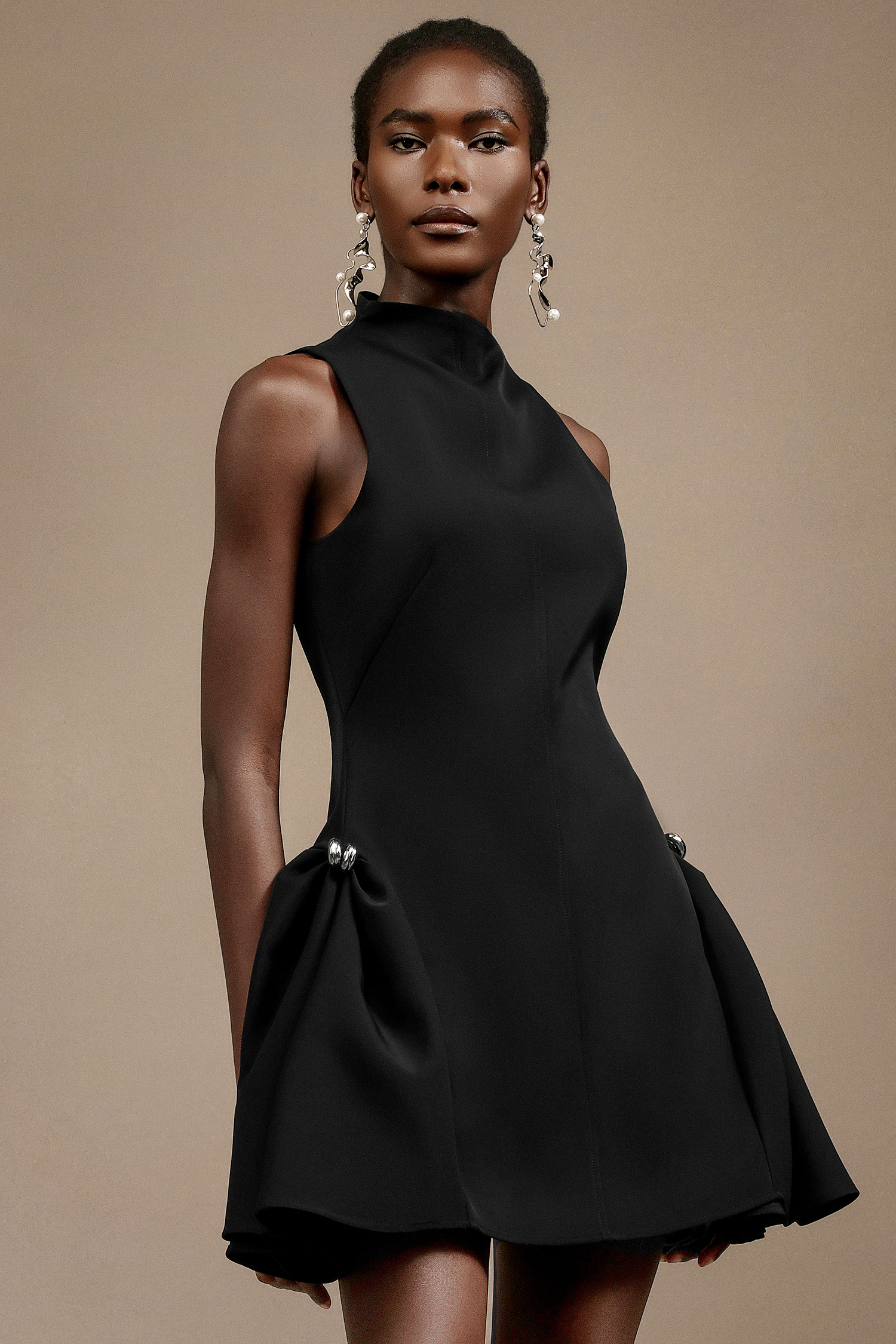 Saloha Asymmetric Sleeveless Mini Dress