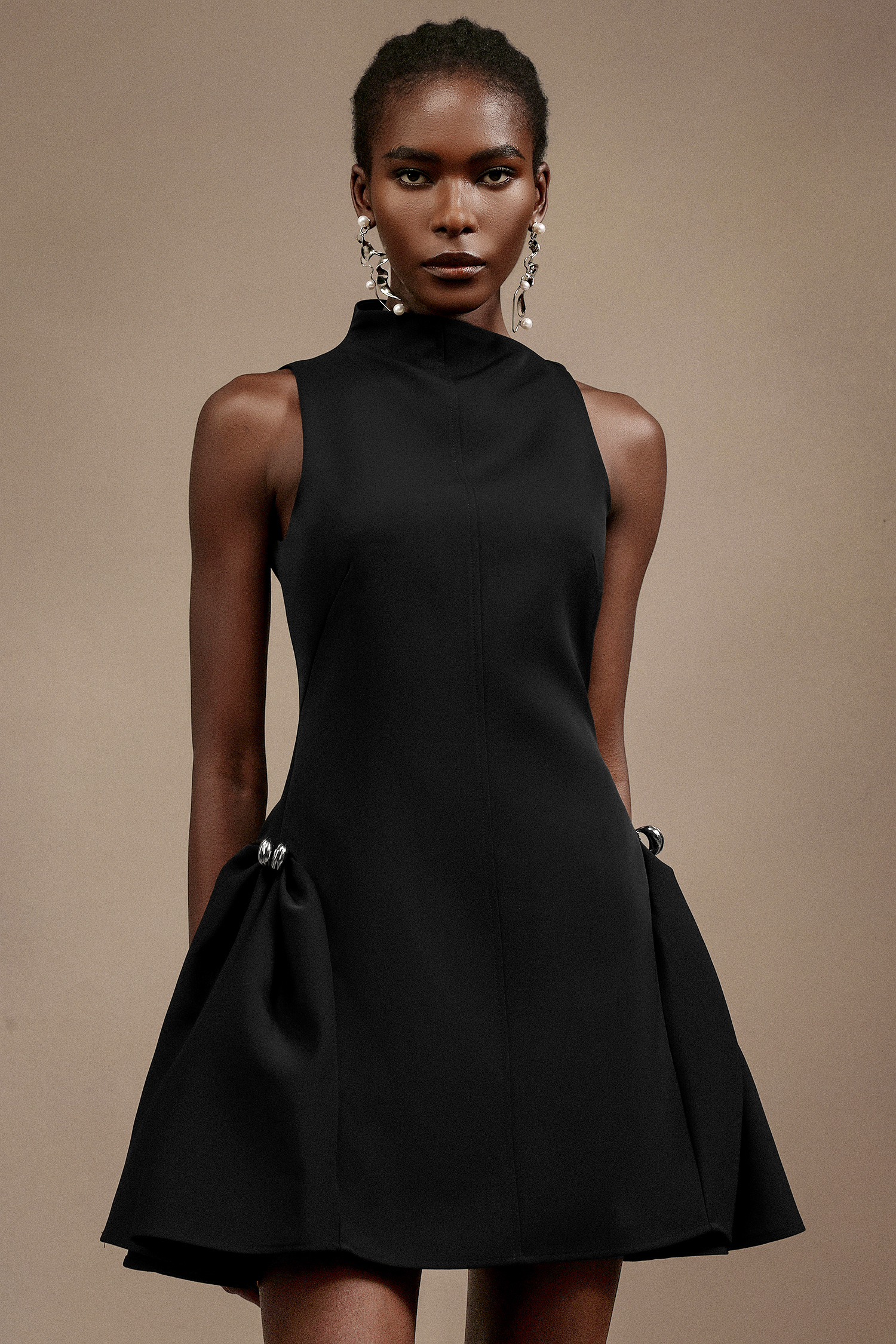 Saloha Asymmetric Sleeveless Mini Dress