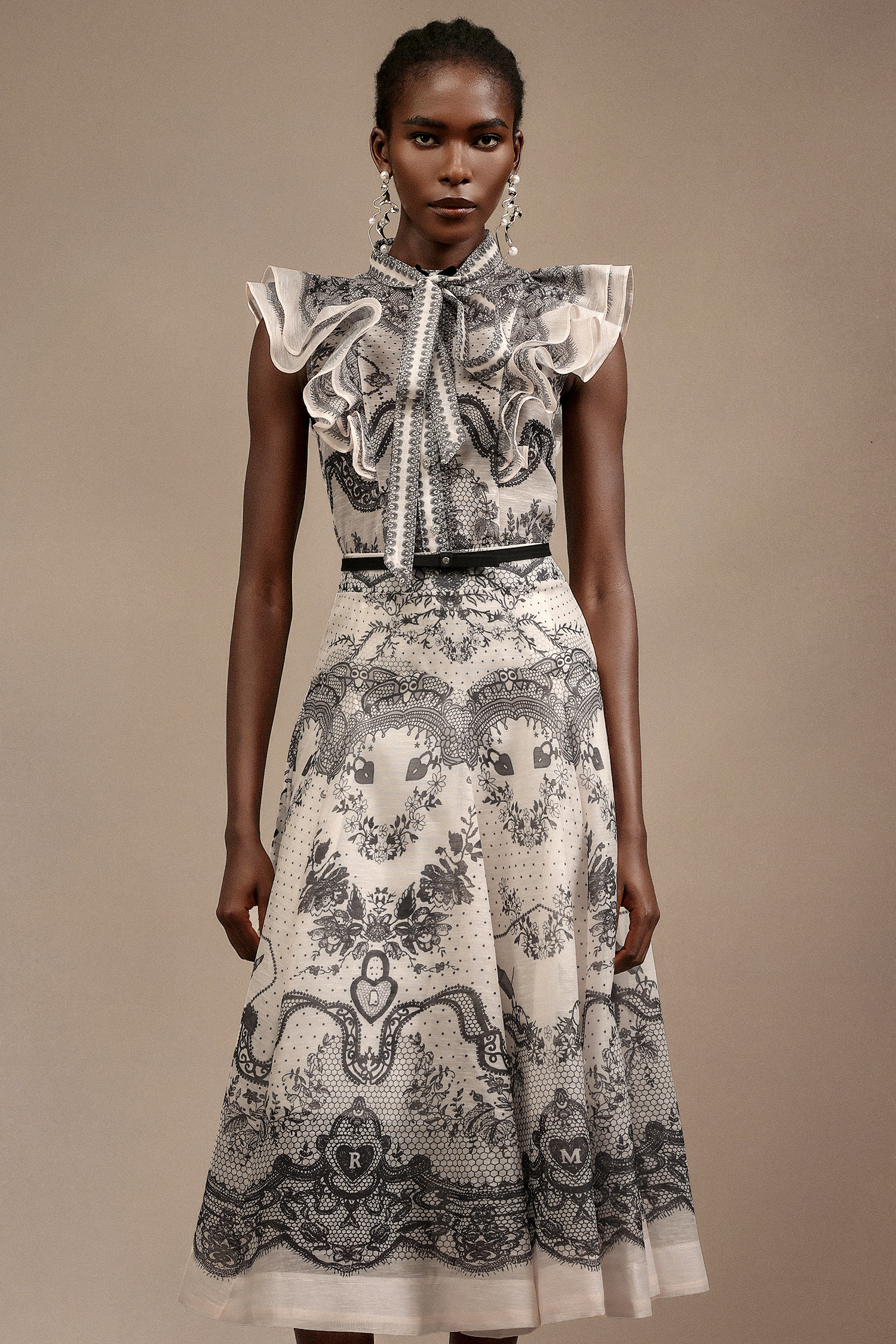 Kenza Sleeveless Floral Printed Top And Skirt Two-Piece Set