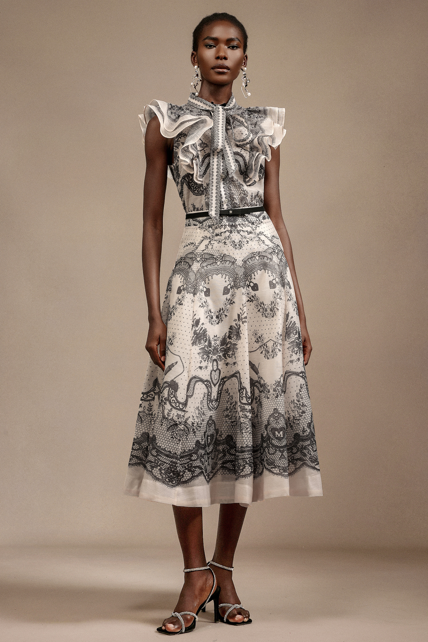Kenza Sleeveless Floral Printed Top And Skirt Two-Piece Set