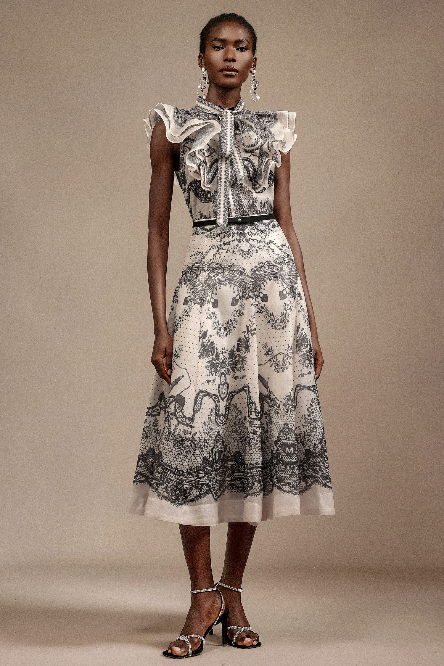 Kenza Sleeveless Floral Printed Top And Skirt Two-Piece Set