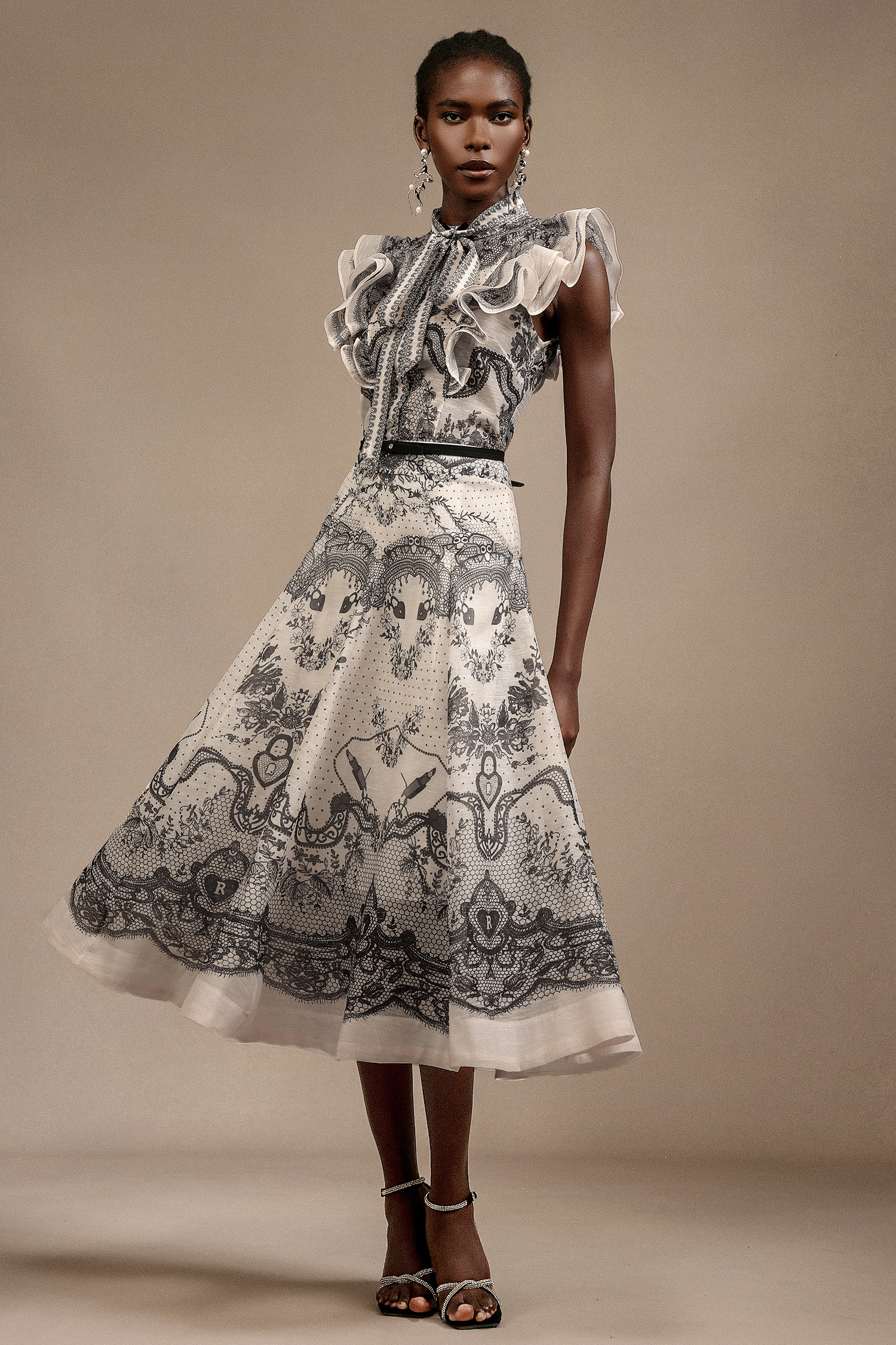 Kenza Sleeveless Floral Printed Top And Skirt Two-Piece Set