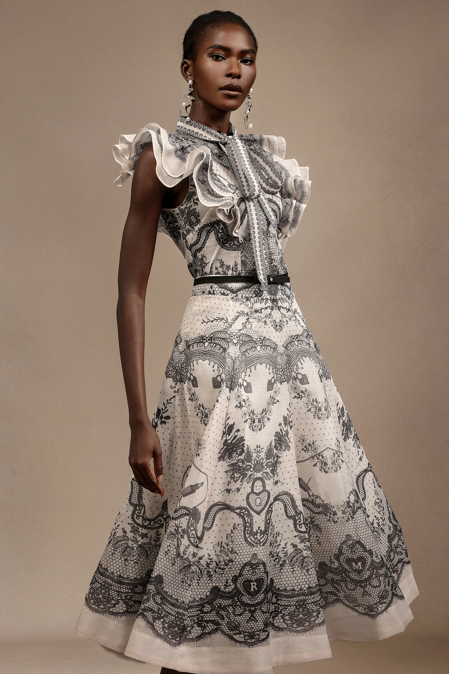 Kenza Sleeveless Floral Printed Top And Skirt Two-Piece Set