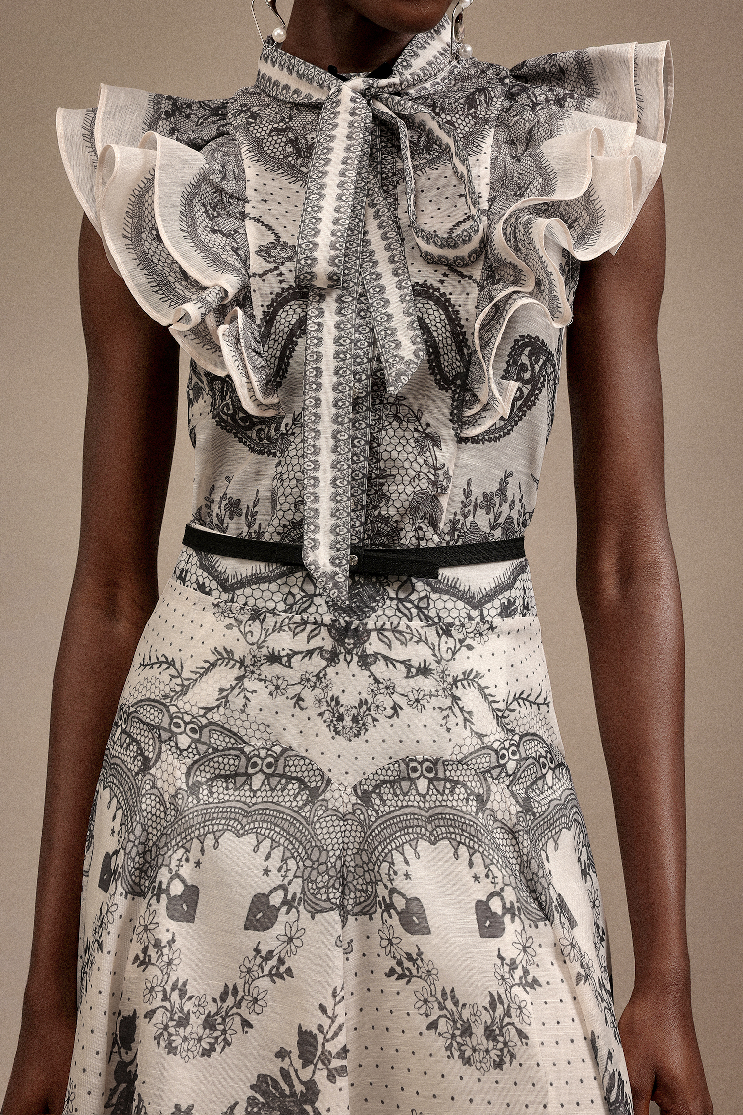 Kenza Sleeveless Floral Printed Top And Skirt Two-Piece Set