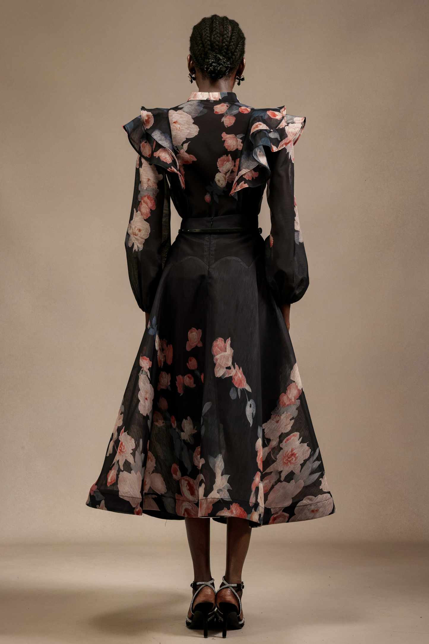 Salina Long Sleeves Floral Printed Top And Skirt Two-Piece Set