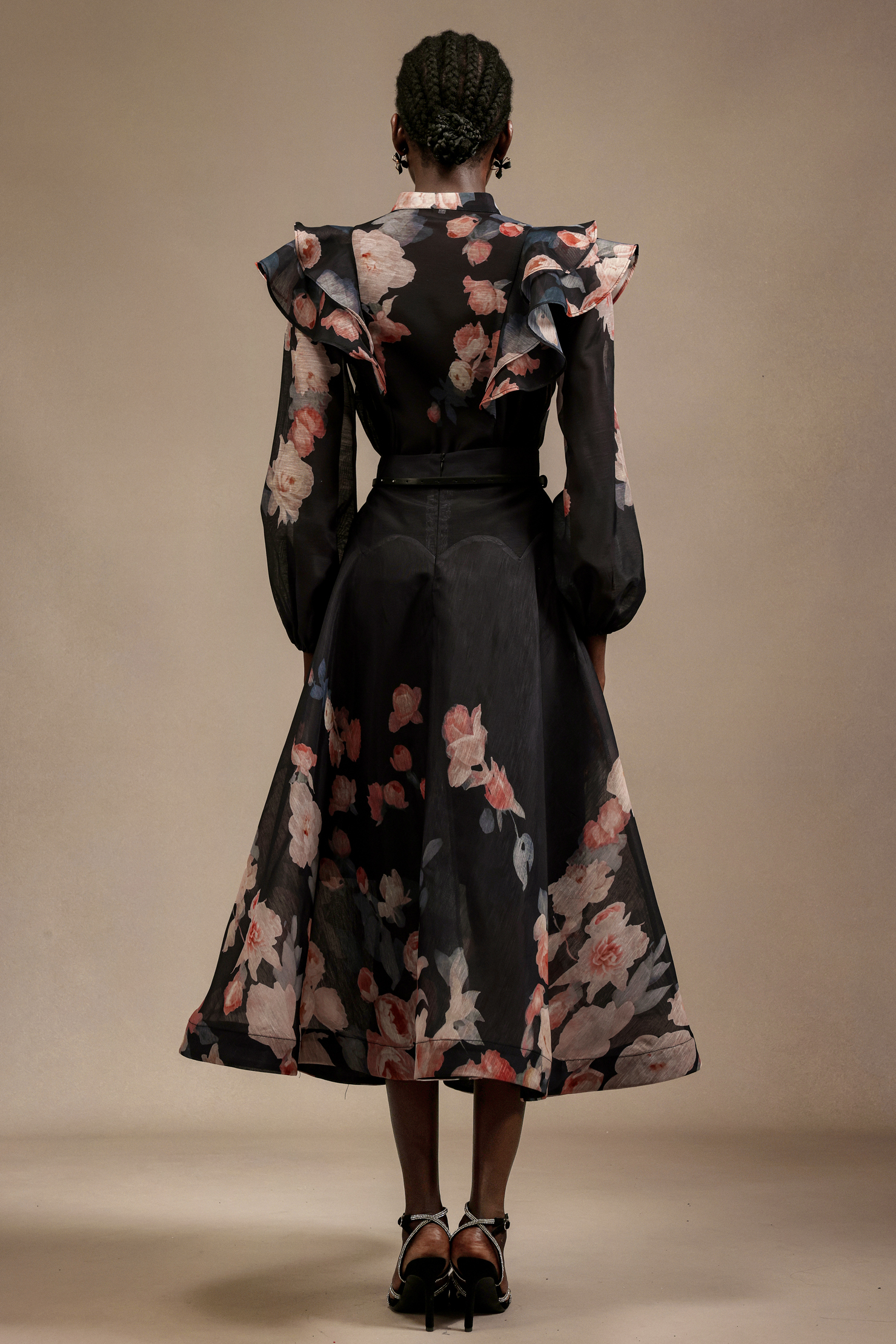 Salina Long Sleeves Floral Printed Top And Skirt Two-Piece Set