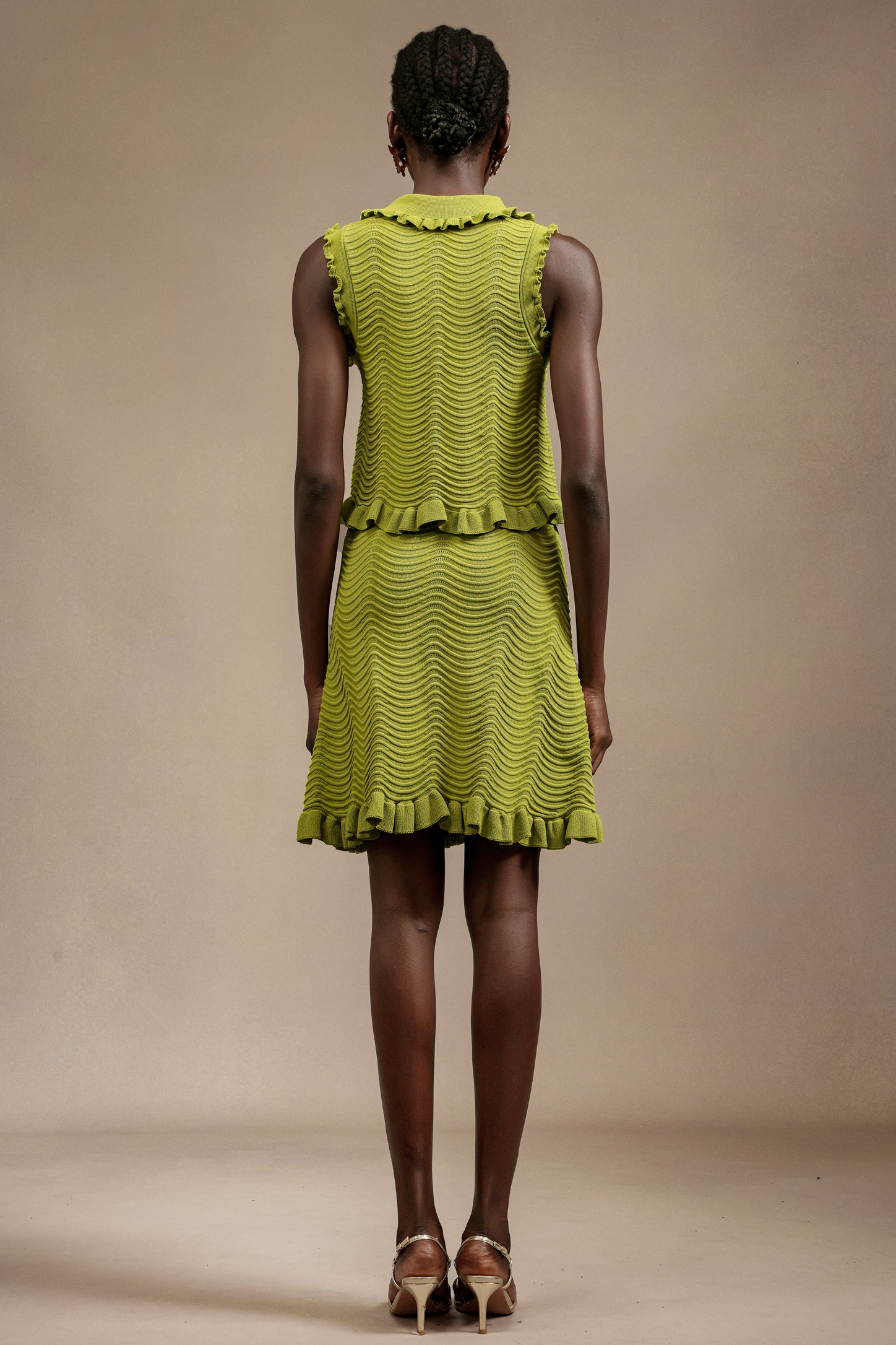 Jamie Sleeveless Flounce Top And Shorts Two-Piece Set