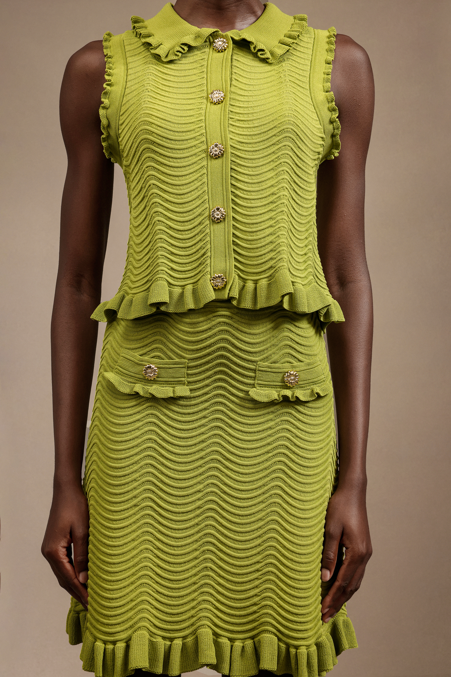Jamie Sleeveless Flounce Top And Shorts Two-Piece Set