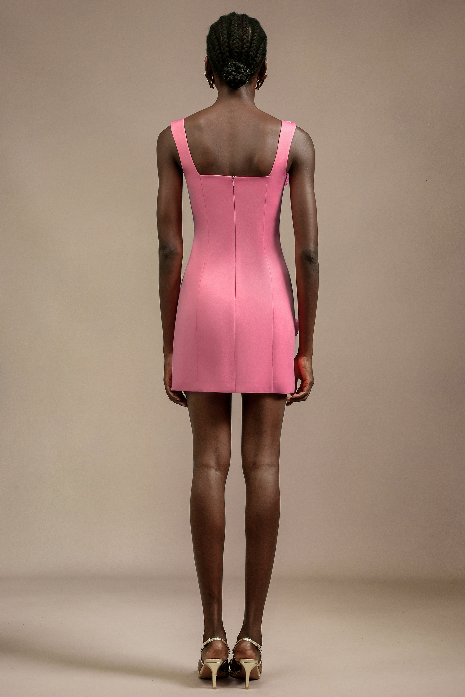 Fayie Halter Flowers Mini Dress