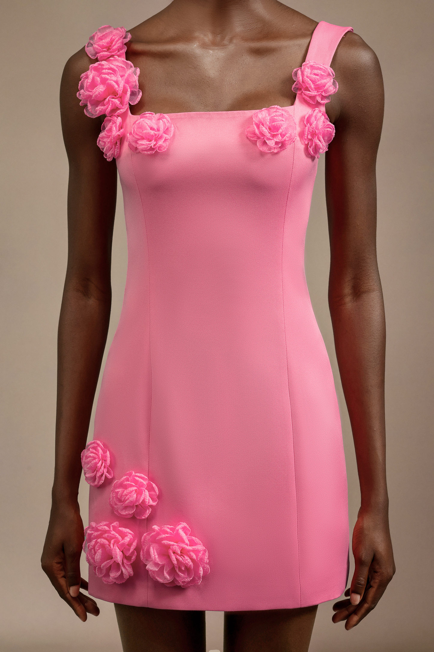 Fayie Halter Flowers Mini Dress