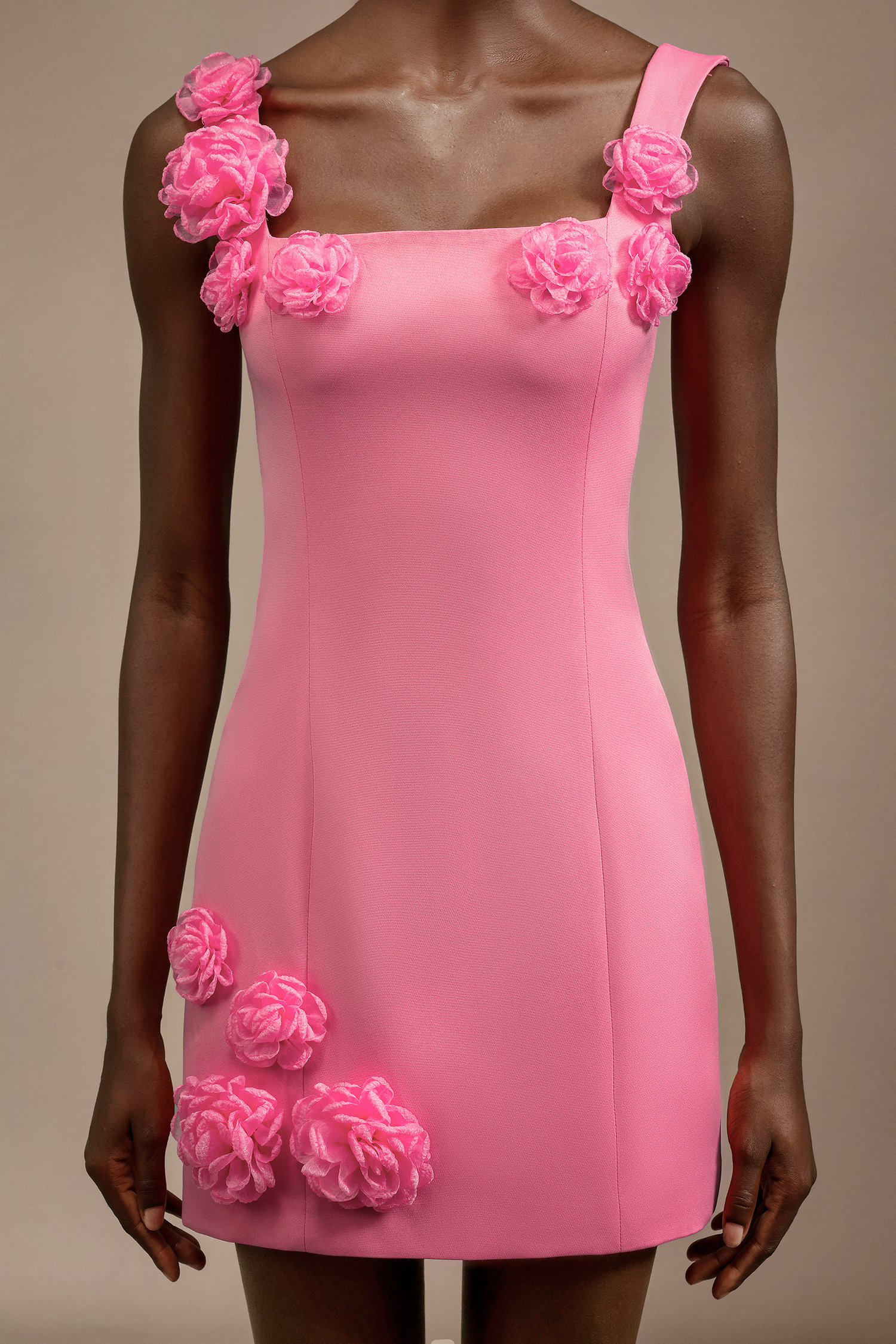 Fayie Halter Flowers Mini Dress