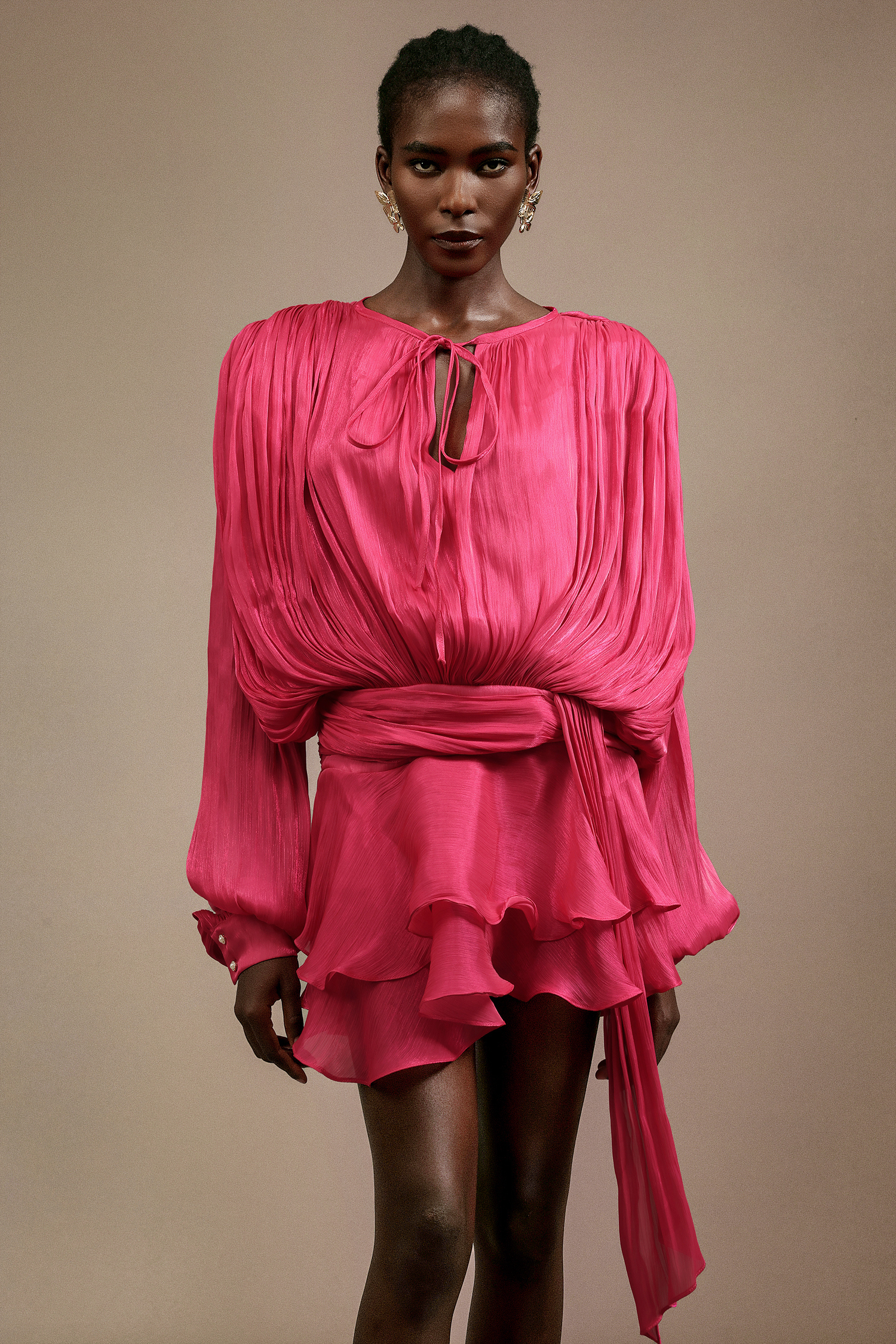 Syre Long Sleeves Streamer Mini Dress