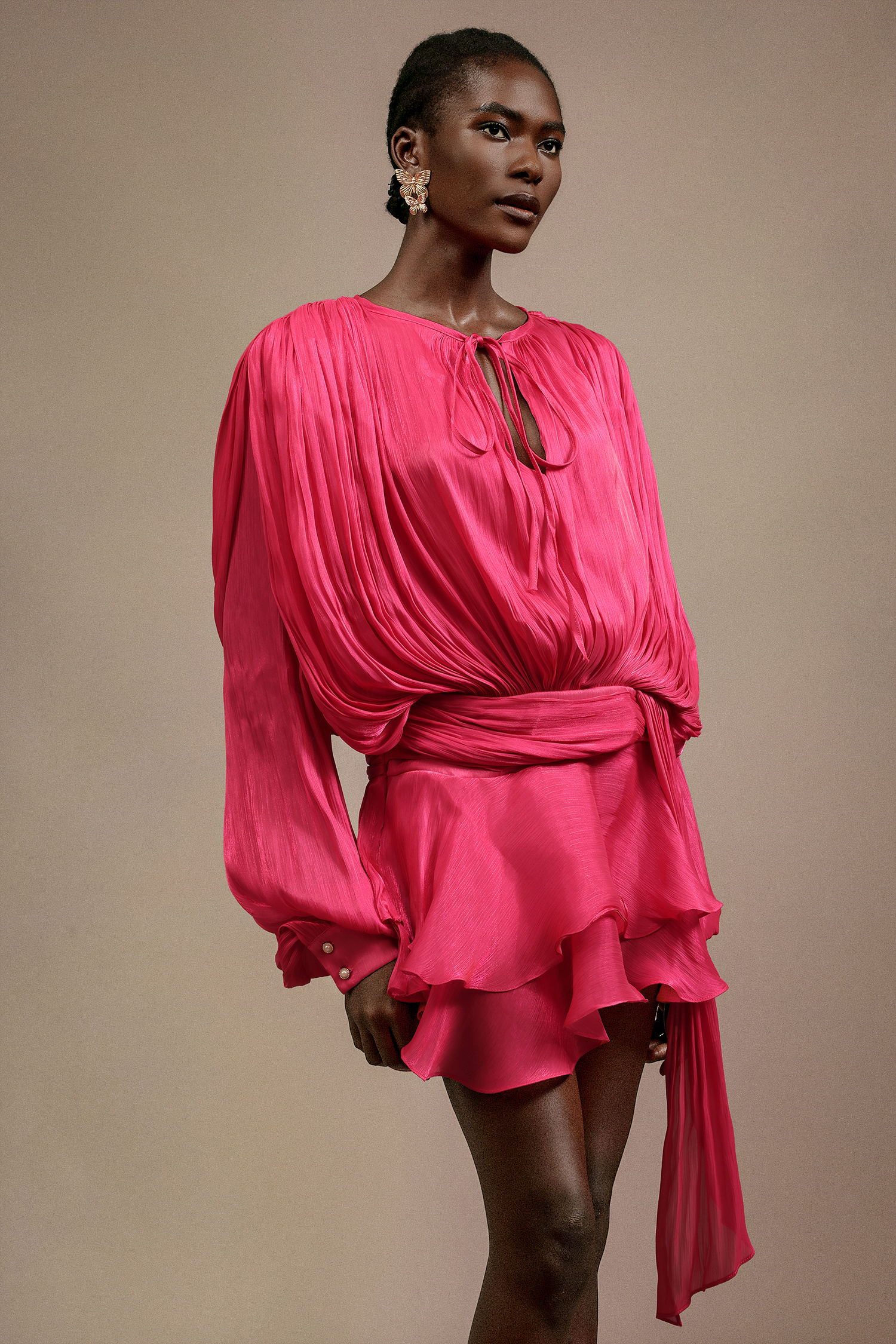 Syre Long Sleeves Streamer Mini Dress