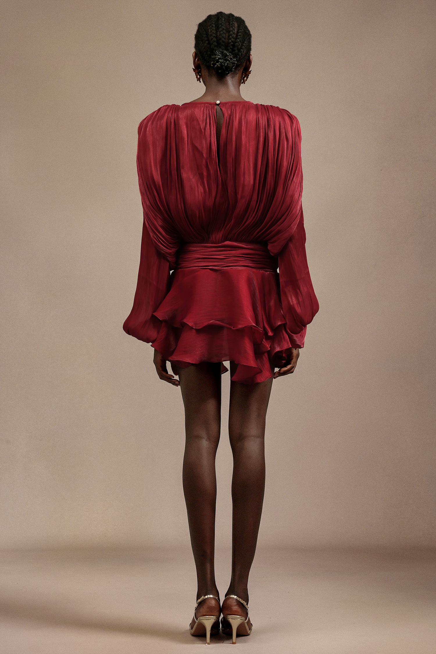 Perly Long Sleeves Streamer Mini Dress