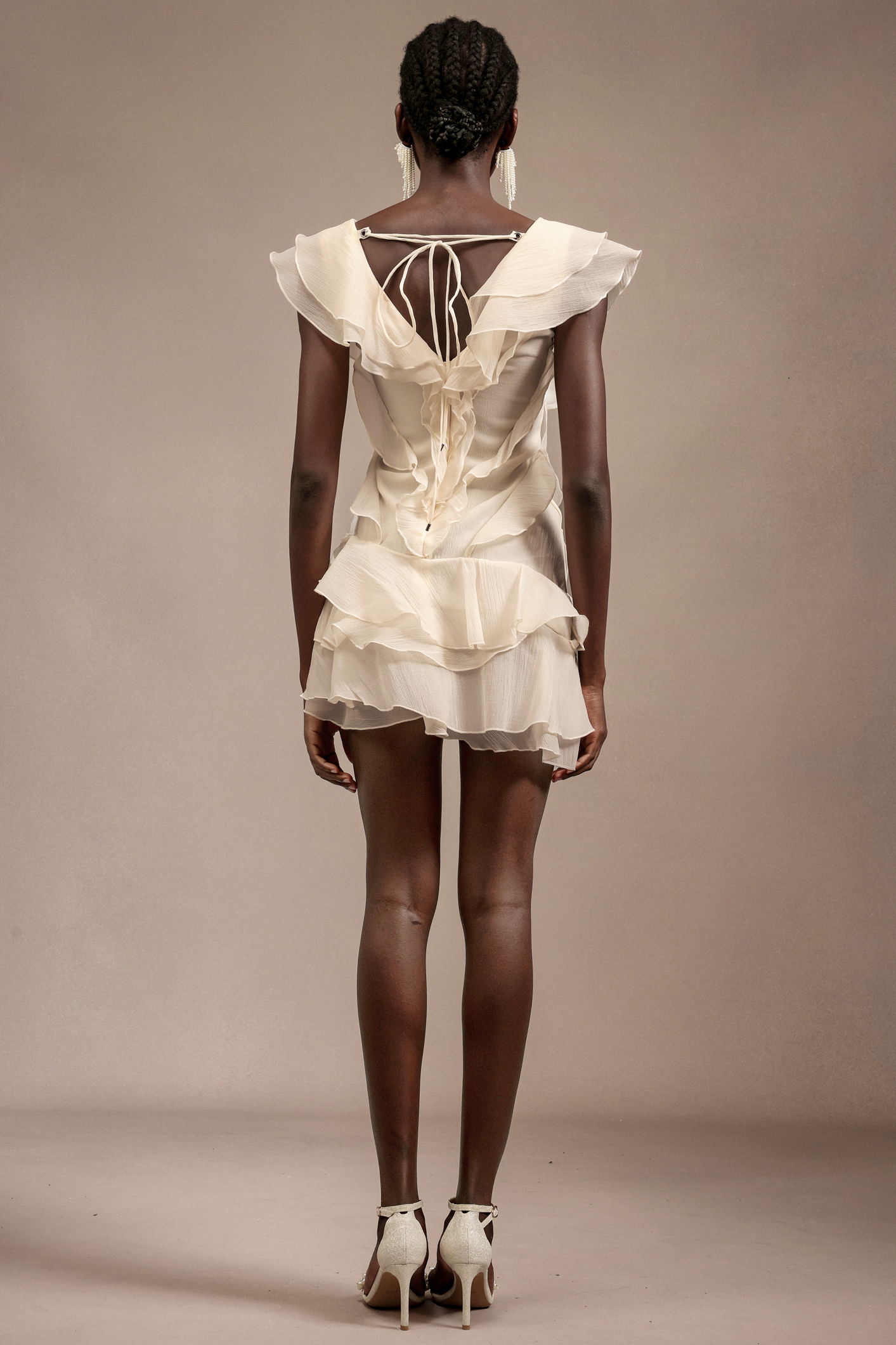 Loulia V-Neck Sleeveless Folds Mini Dress