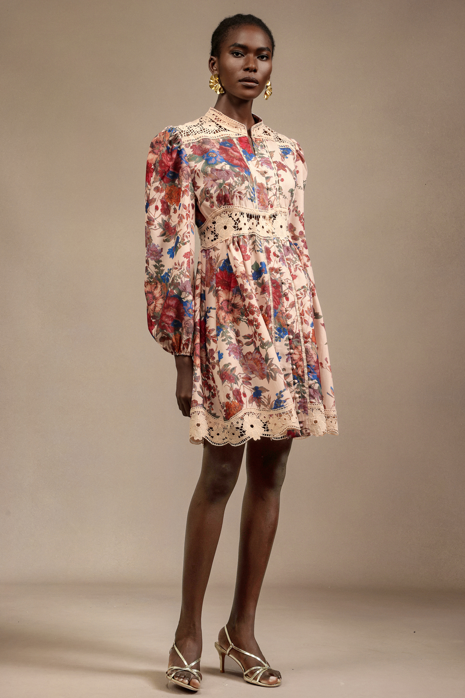 Gala Long Sleeves Floral Printed Mini Dress