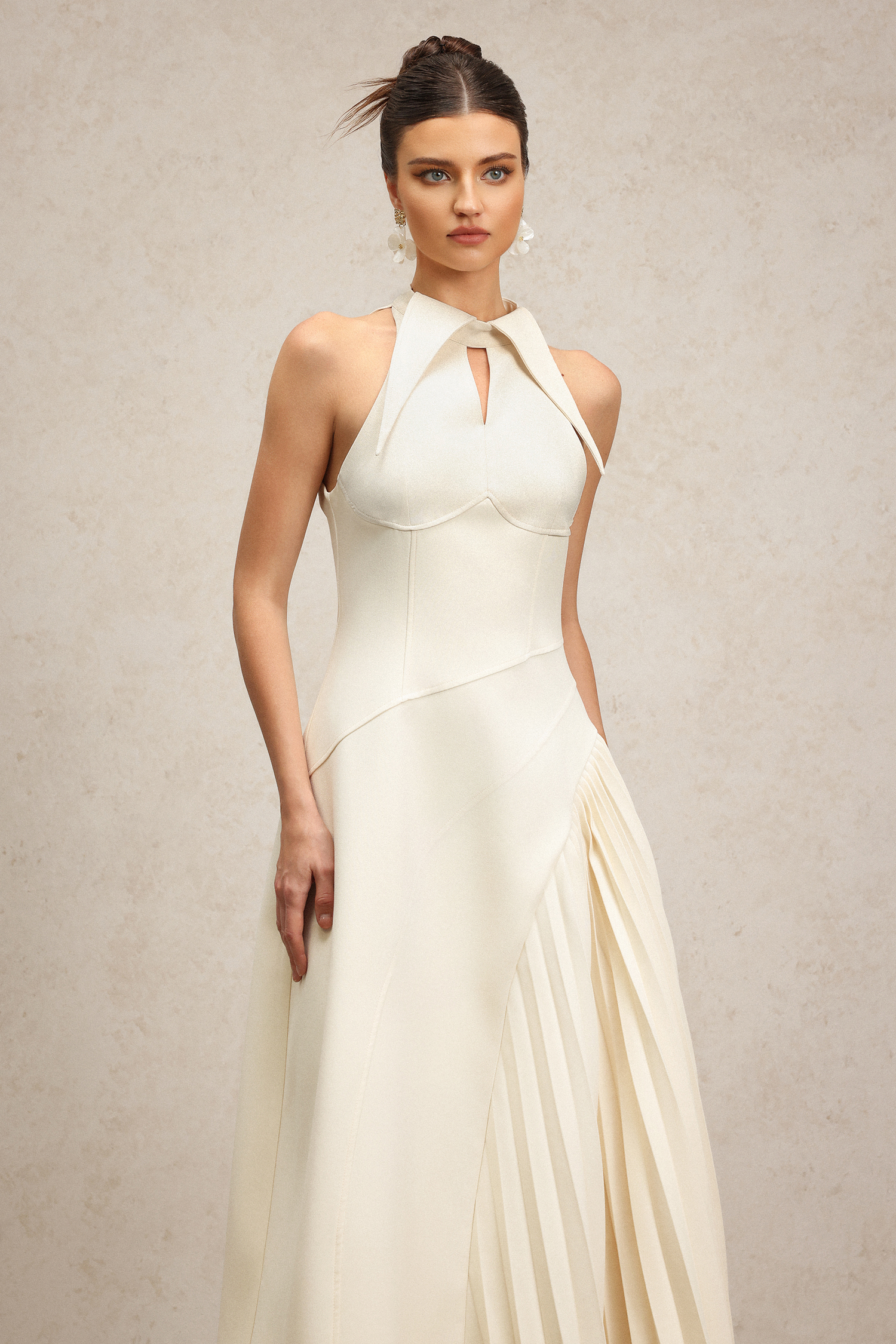 Paul Sleeveless Folds Maxi Dress