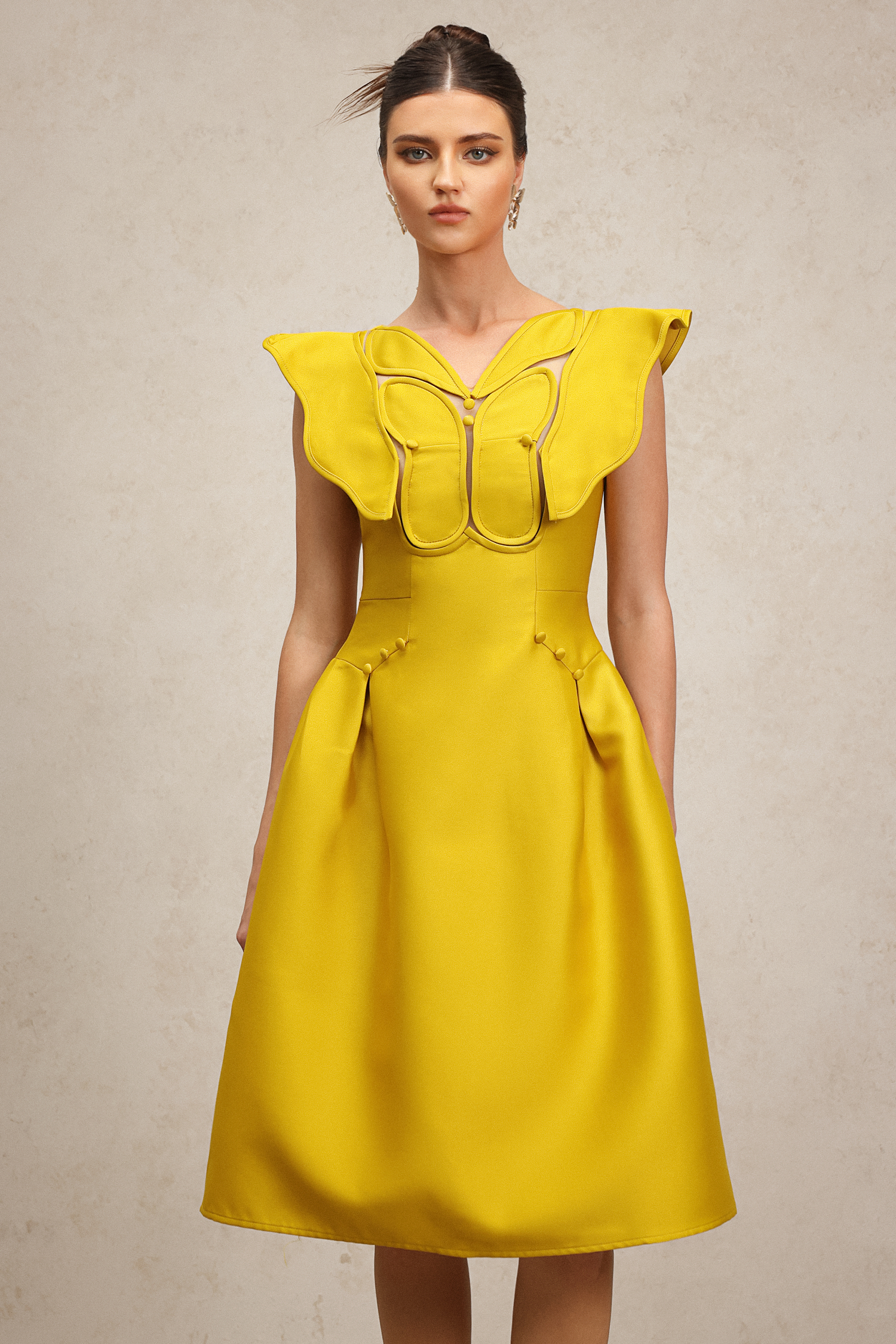 Nirina Sleeveless Butterfly Hollow Out Mini Dress