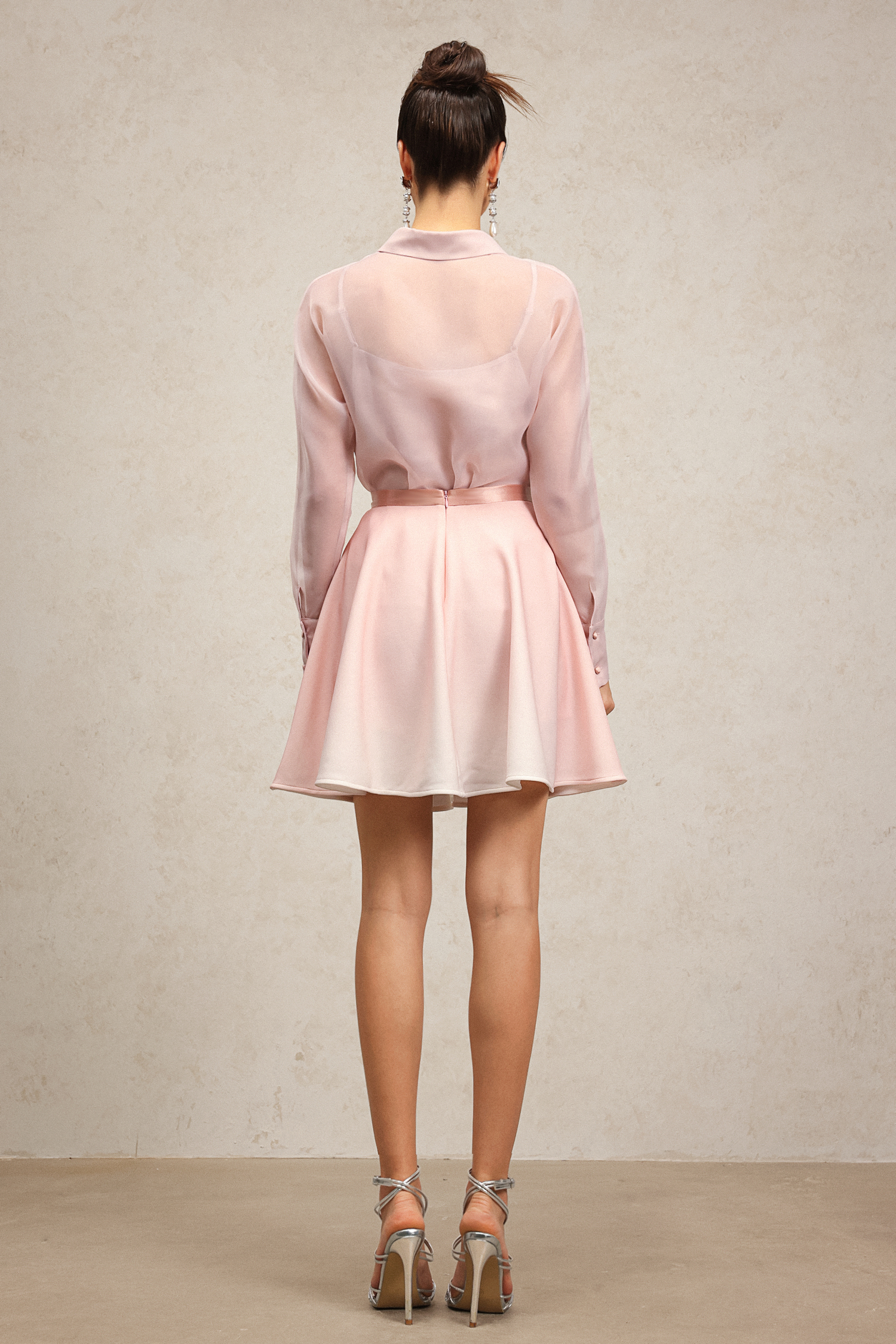 Lestie Lapel Long Sleeves Top And Skirt Two-Piece Set