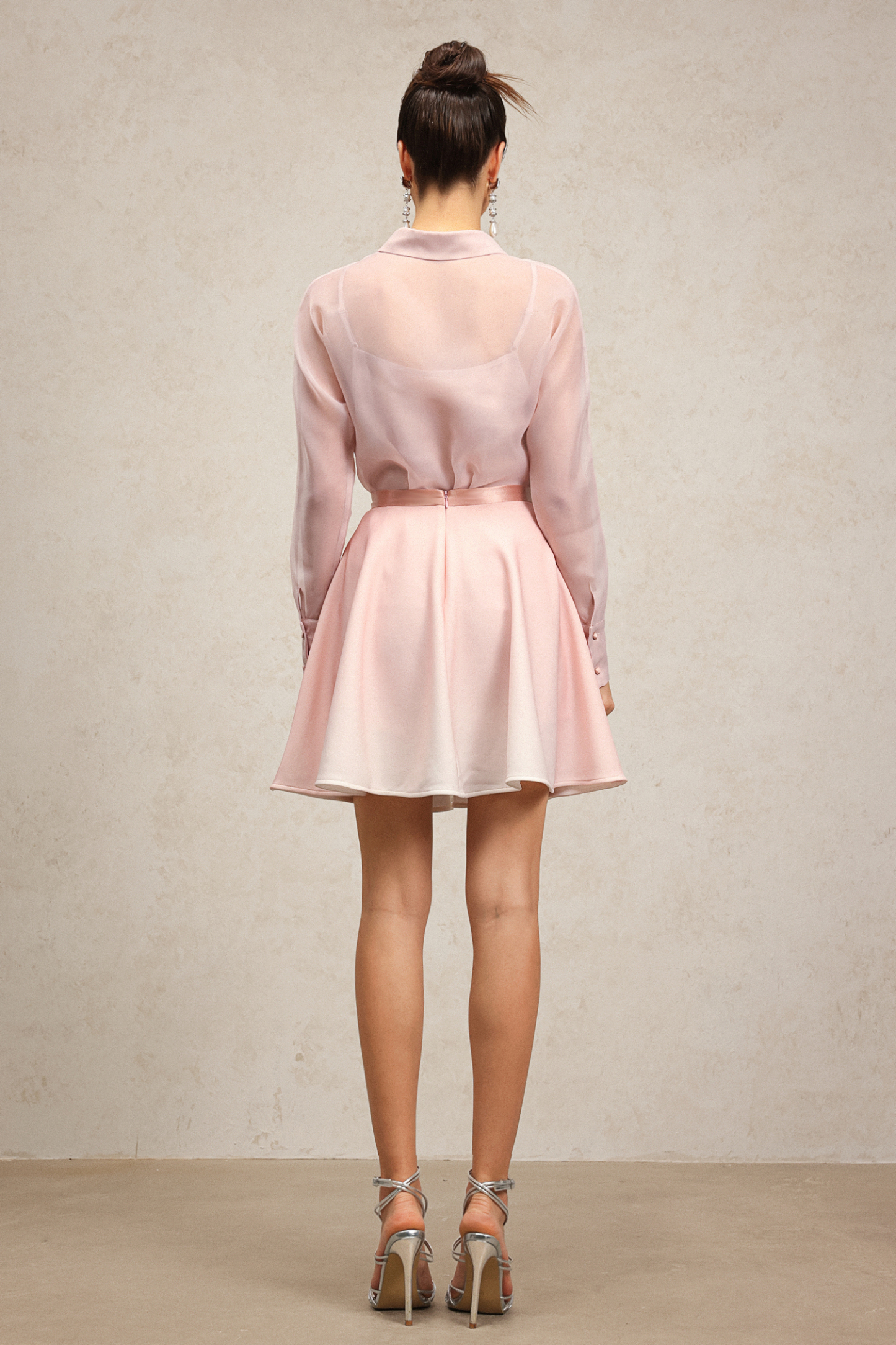 Lestie Lapel Long Sleeves Top And Skirt Two-Piece Set