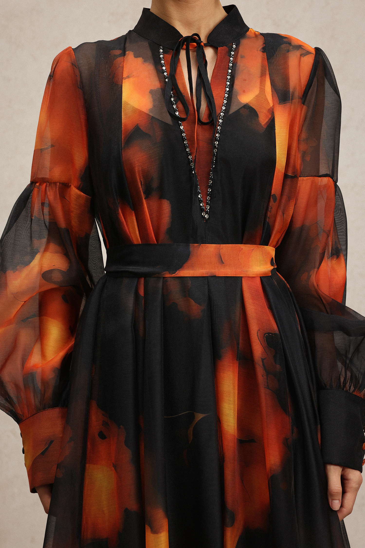 Payson Long Sleeves Printed Maxi Dress