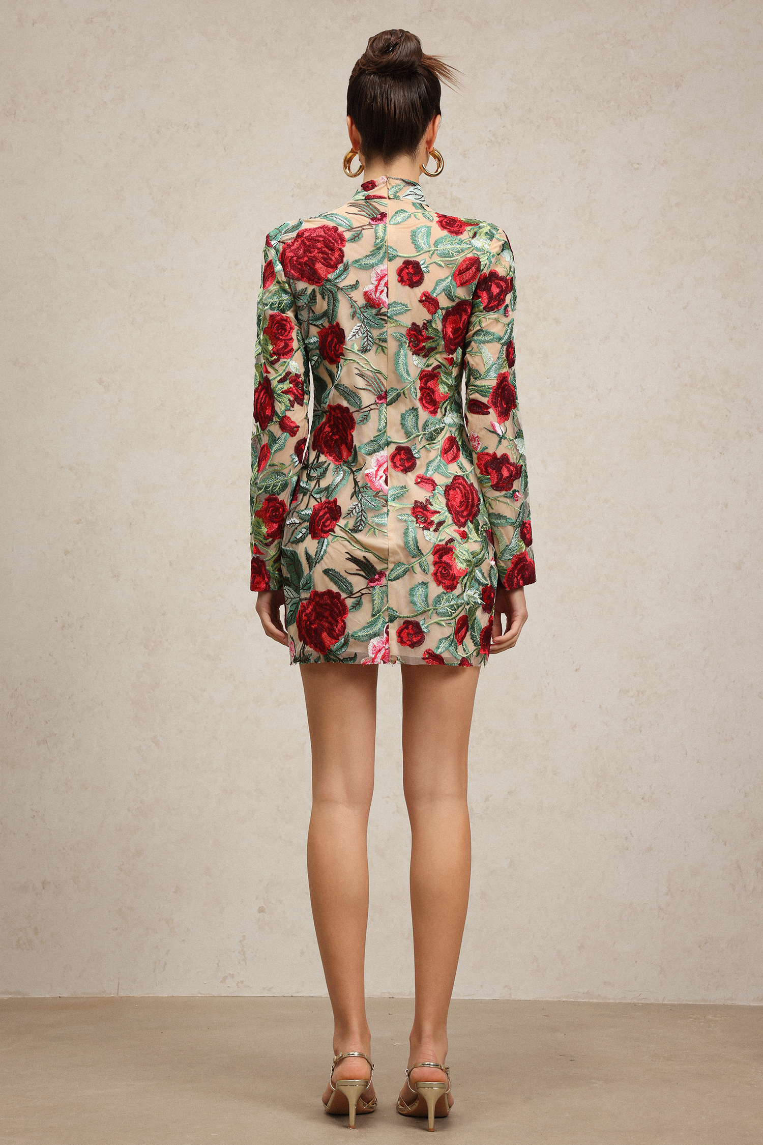 Miaka Long Sleeve Choker Mini Dress
