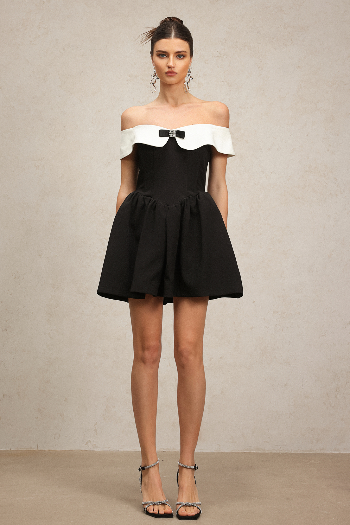 Dorie Off-the-Shoulder Bow Mini Dress