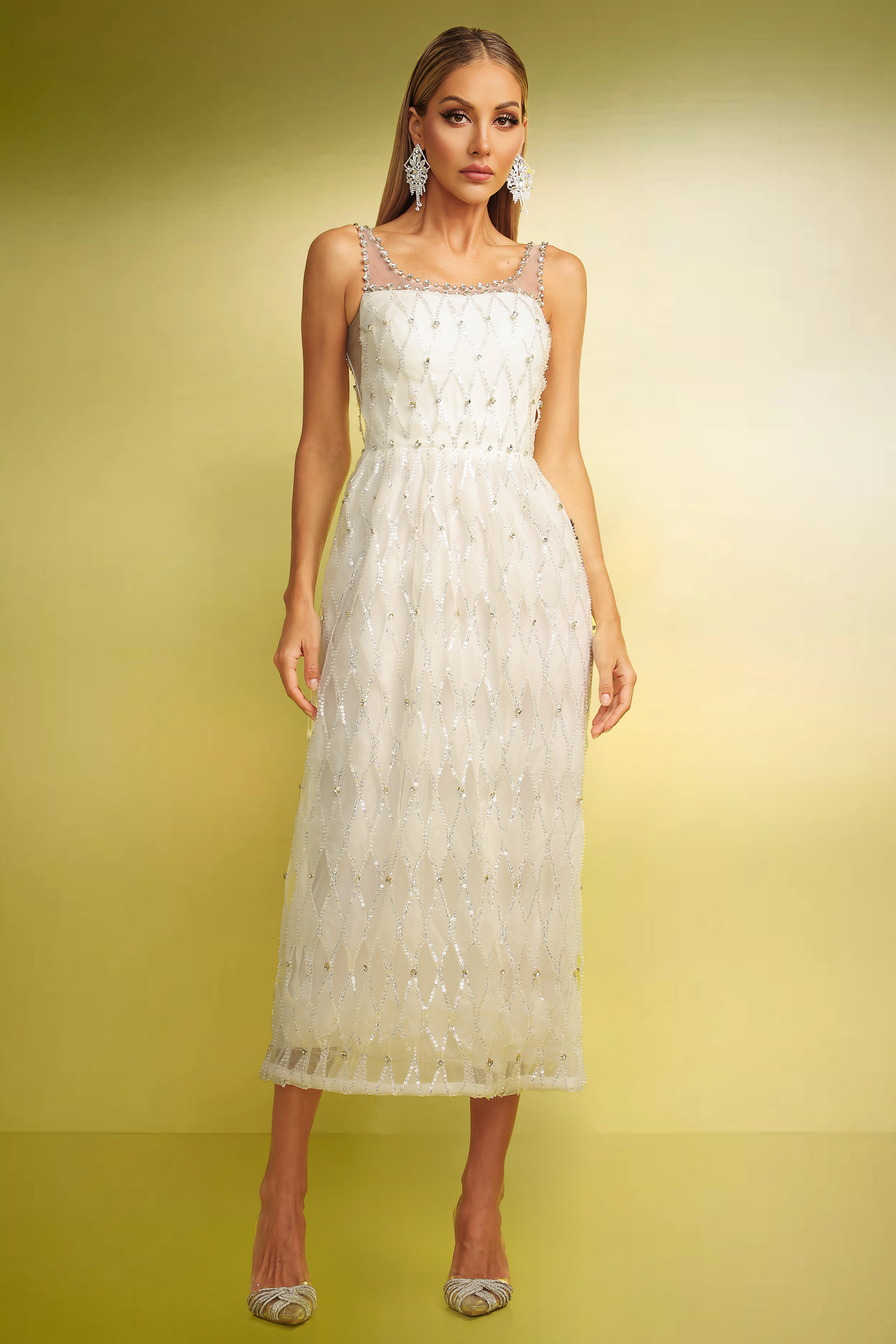 ブレイブルー Wezal Sleeveless Diamond Maxi Dress – Bellabarnett
